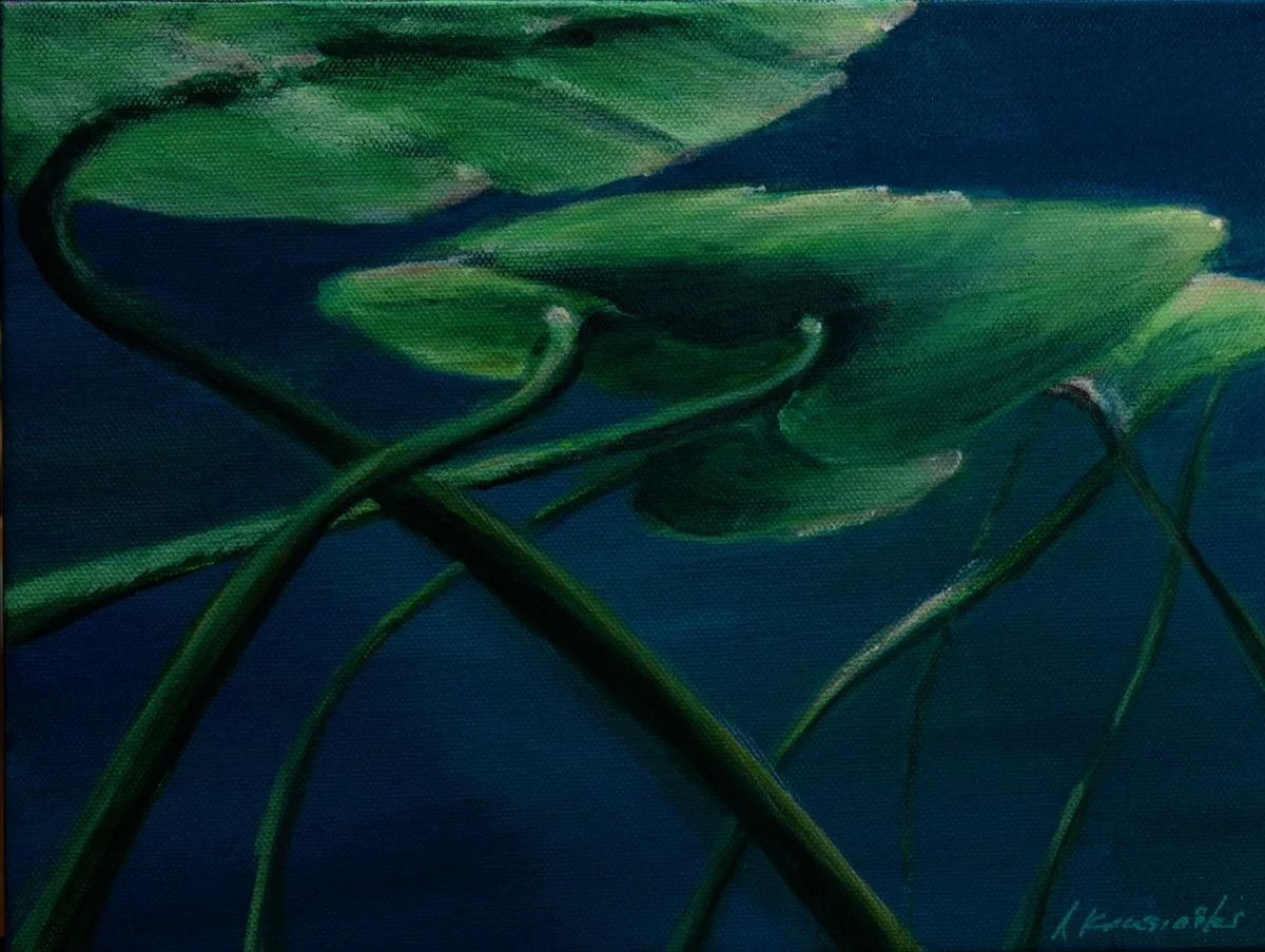 "Water Lilies #5"
Acrylic on canvas
11"w x 9"h
