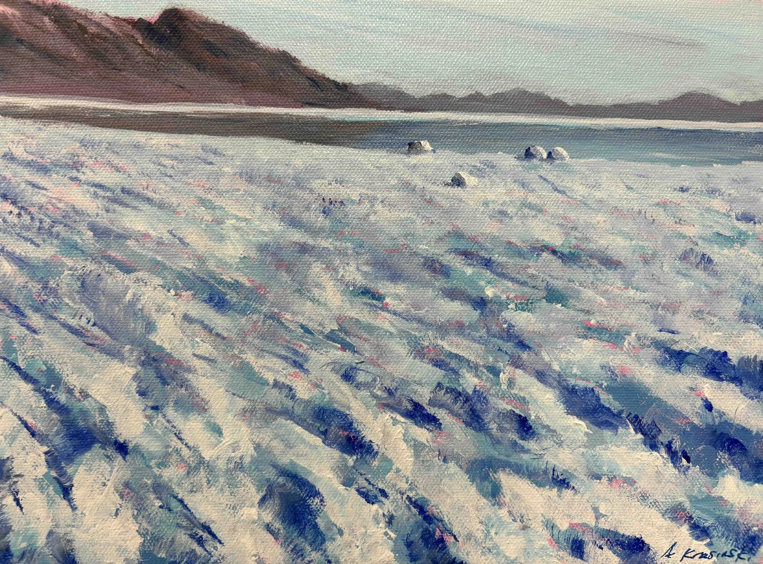 "Death Valley: Salt & Water"
Acrylic on canvas
12"w x 9"h