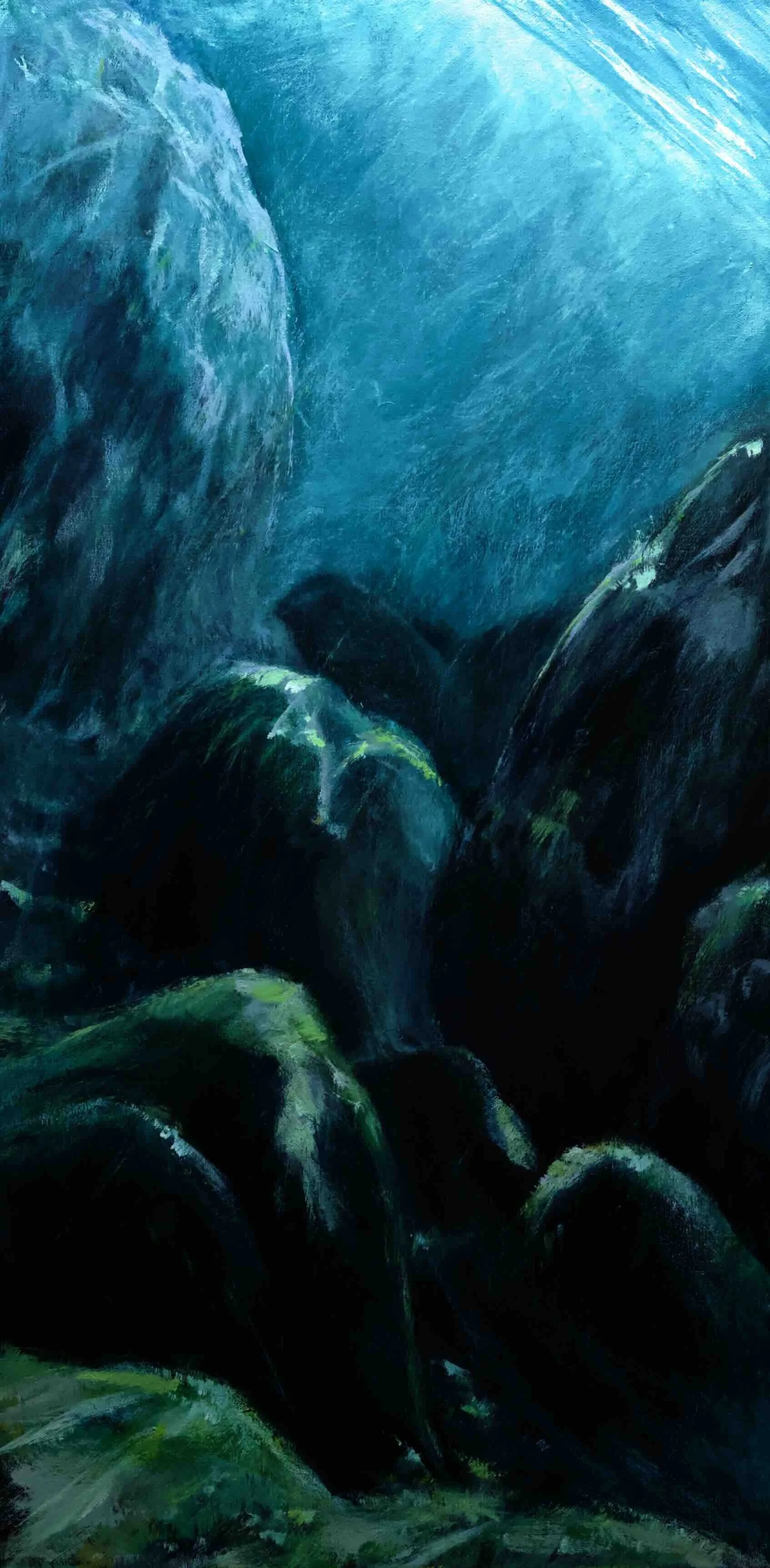 "Swimming Upstream"
Acrylic on canvas
20"w x 40"h