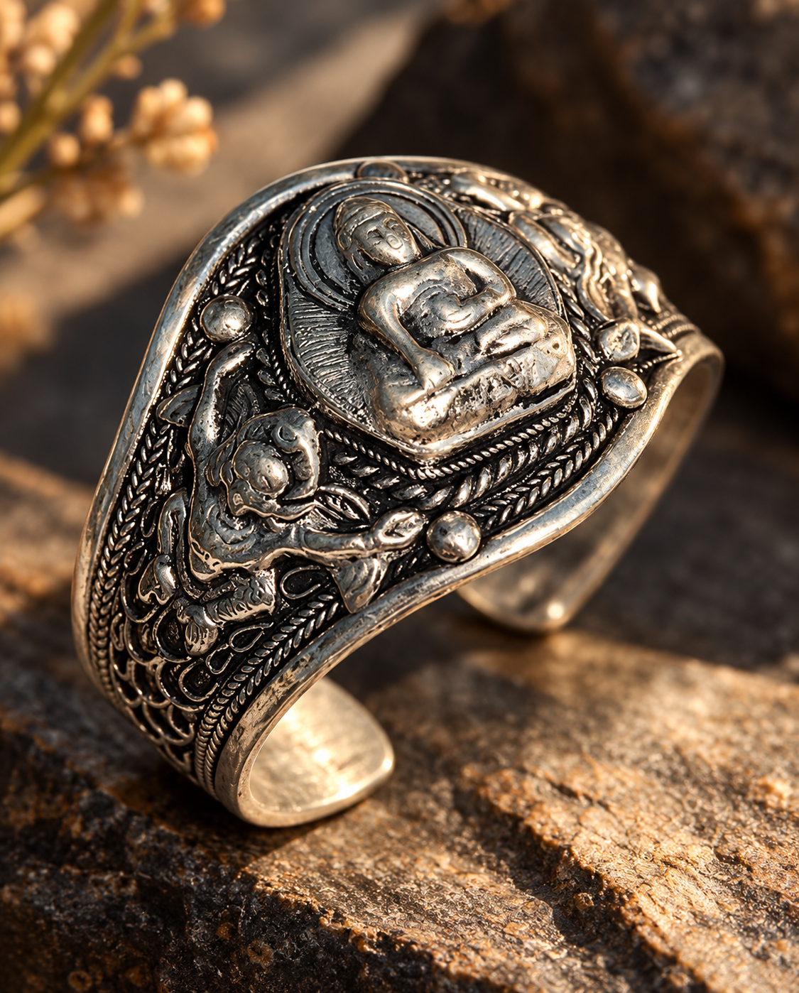 Antique Silver Buddha Relief Ring.png