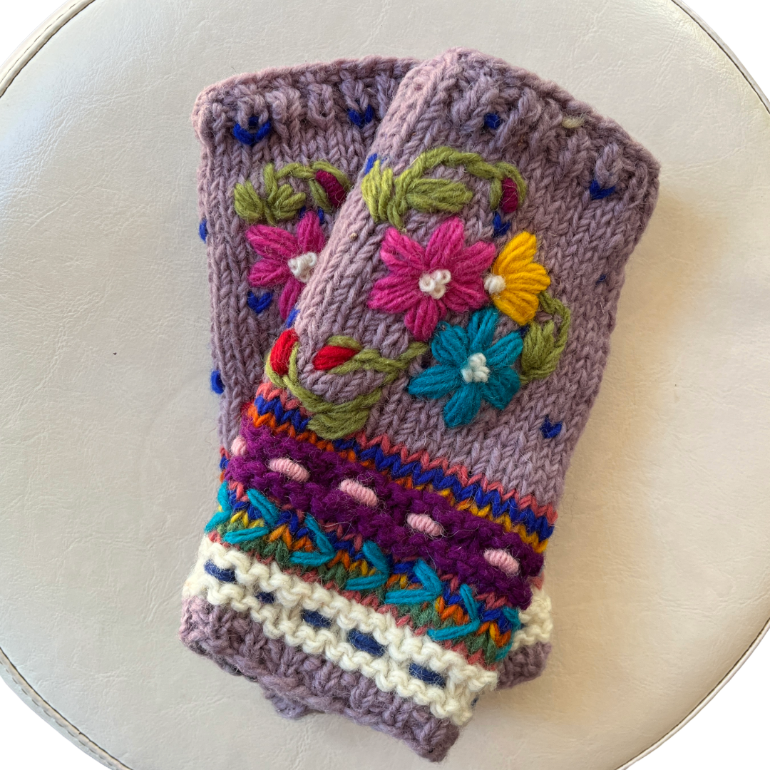 DeVille Dreadlocks - Hand Warmers - Purple Flowers.png