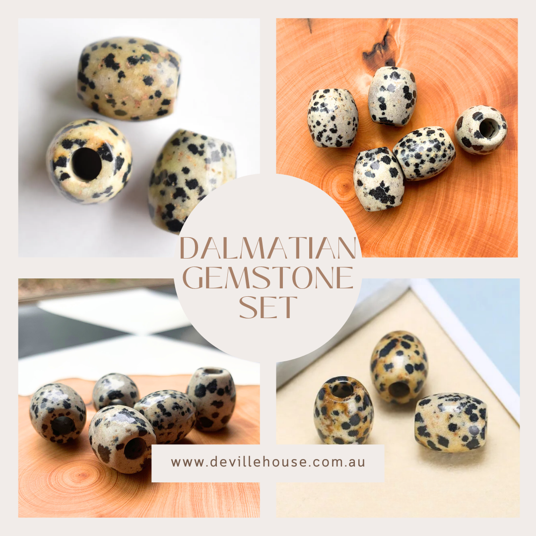 Natural Dalmatian 18x16mm Barrel Gemstone Set.png