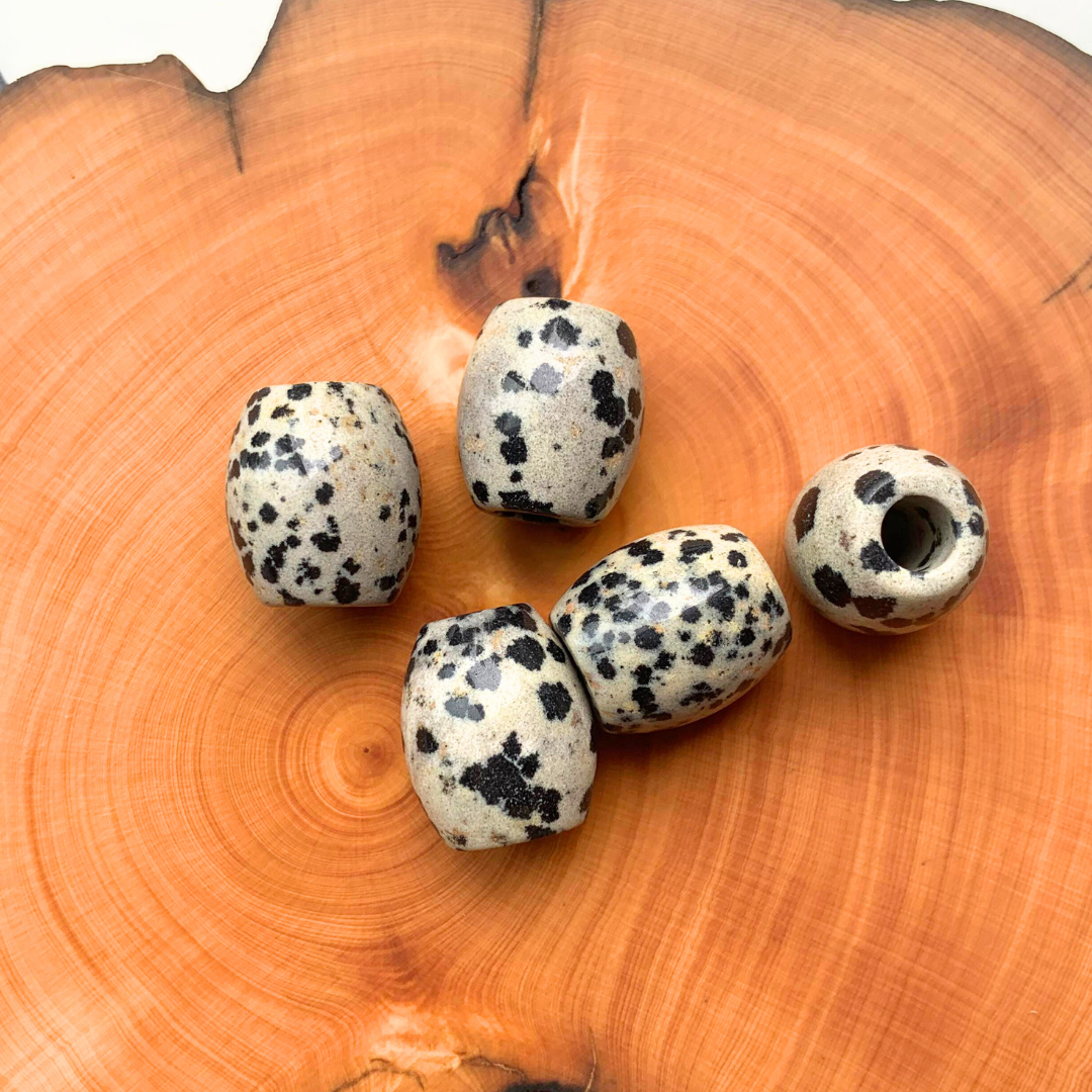 Natural Dalmatian 18x16mm Barrel Gemstone Set (5).png