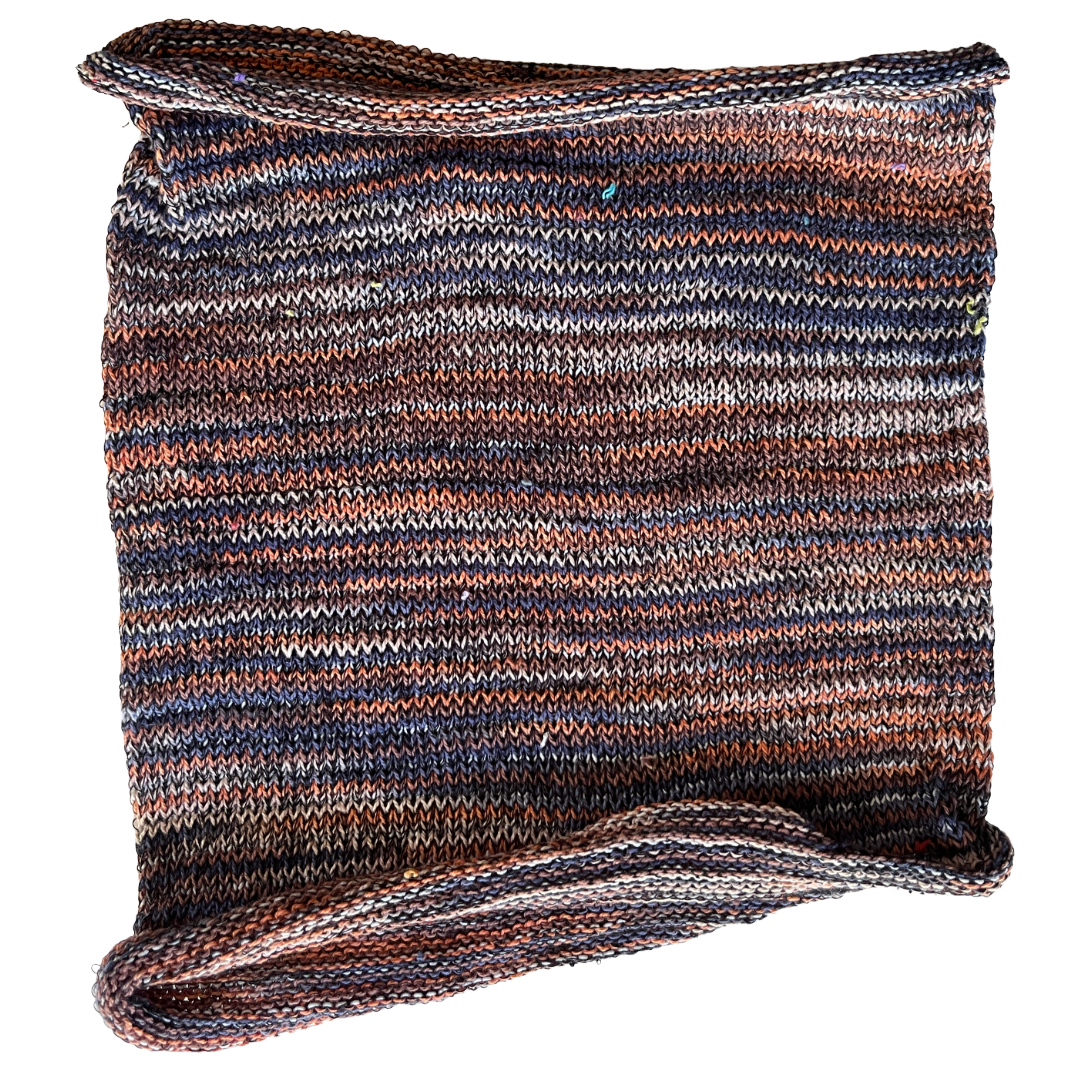 DeVille House Dreadlocks Dread Tubes - Quarter Size - Navy Orange and Brown.png