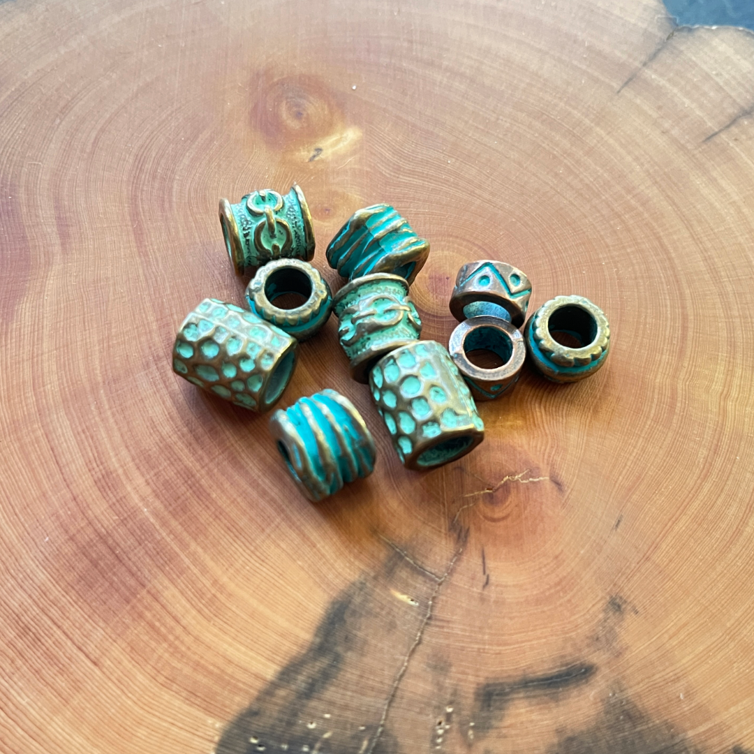 12-DeVille Dreadlock Blue Copper Industrial Beads.png