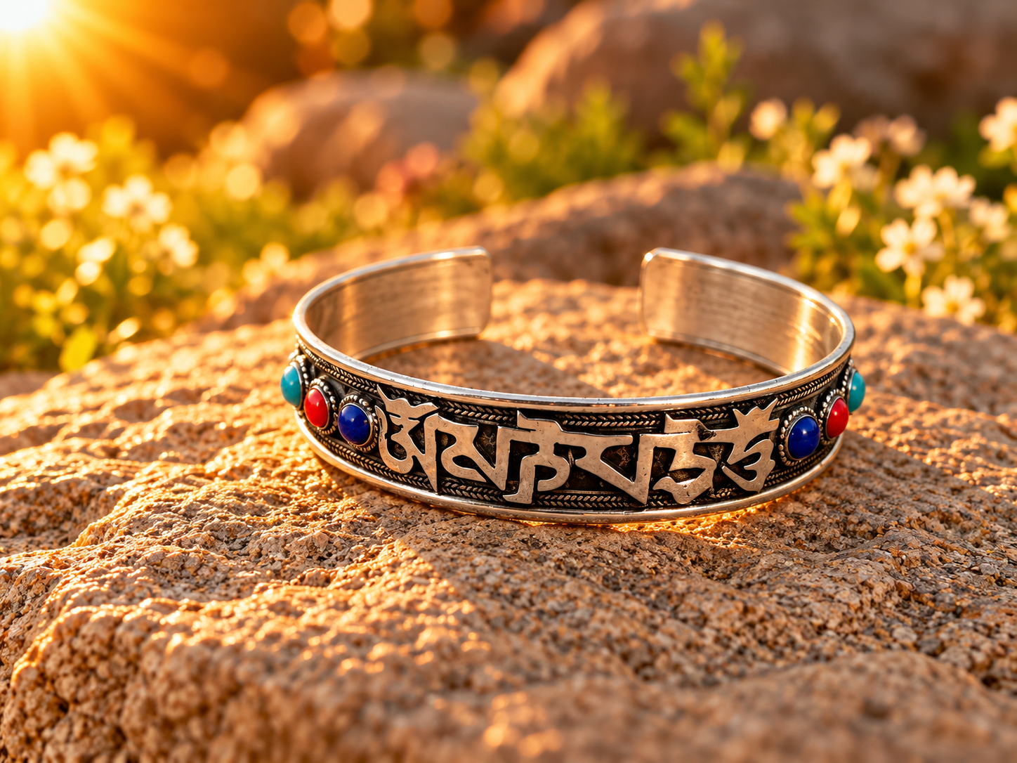 Tibetan Silver Cuff at Golden Hour.png