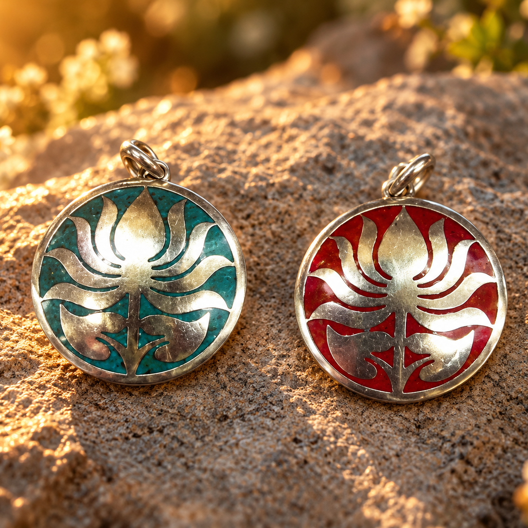 Teal+and+Ruby+Lotus+Pendants+on+Stone.png
