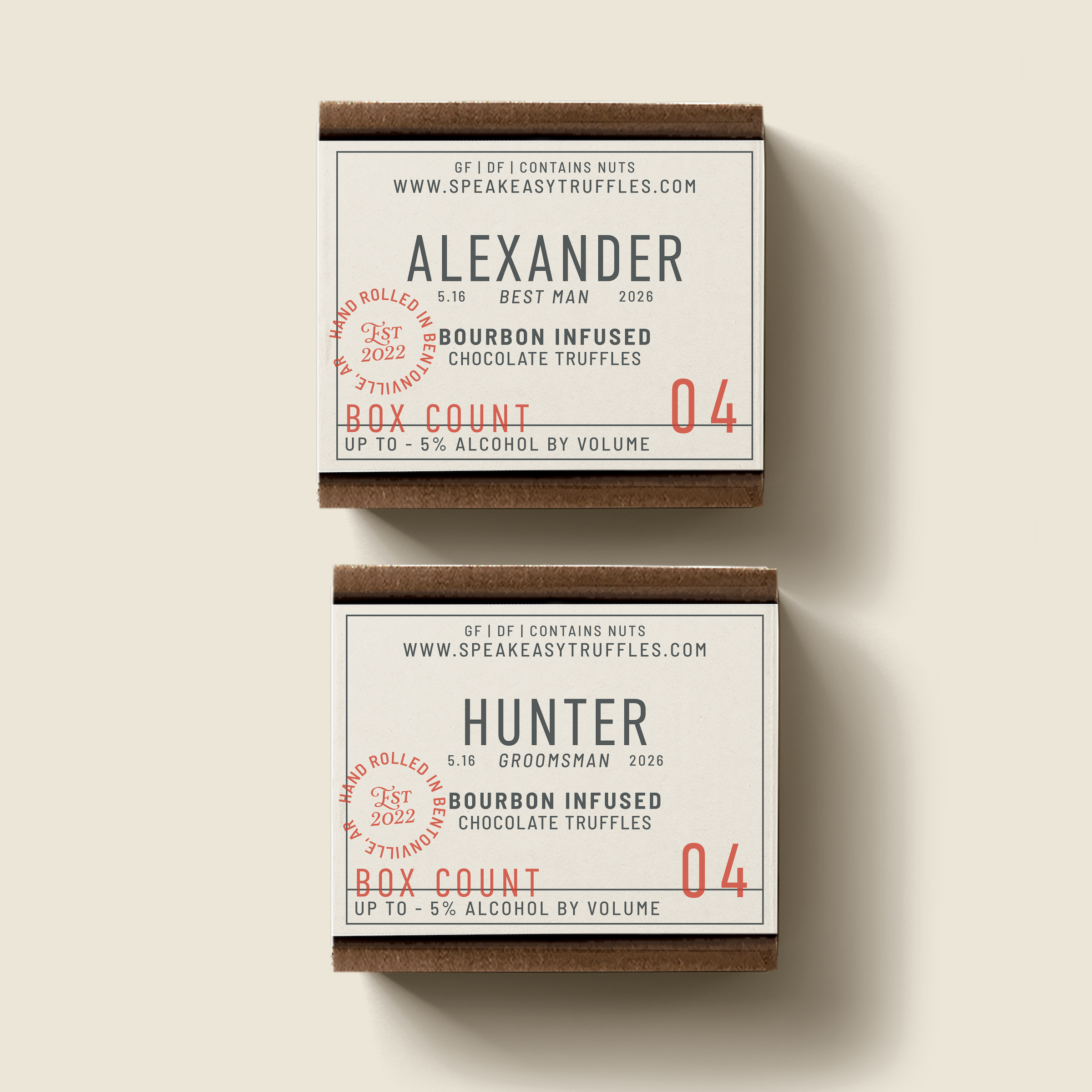 Customizable Wedding Party Gift Bourbon Boxes