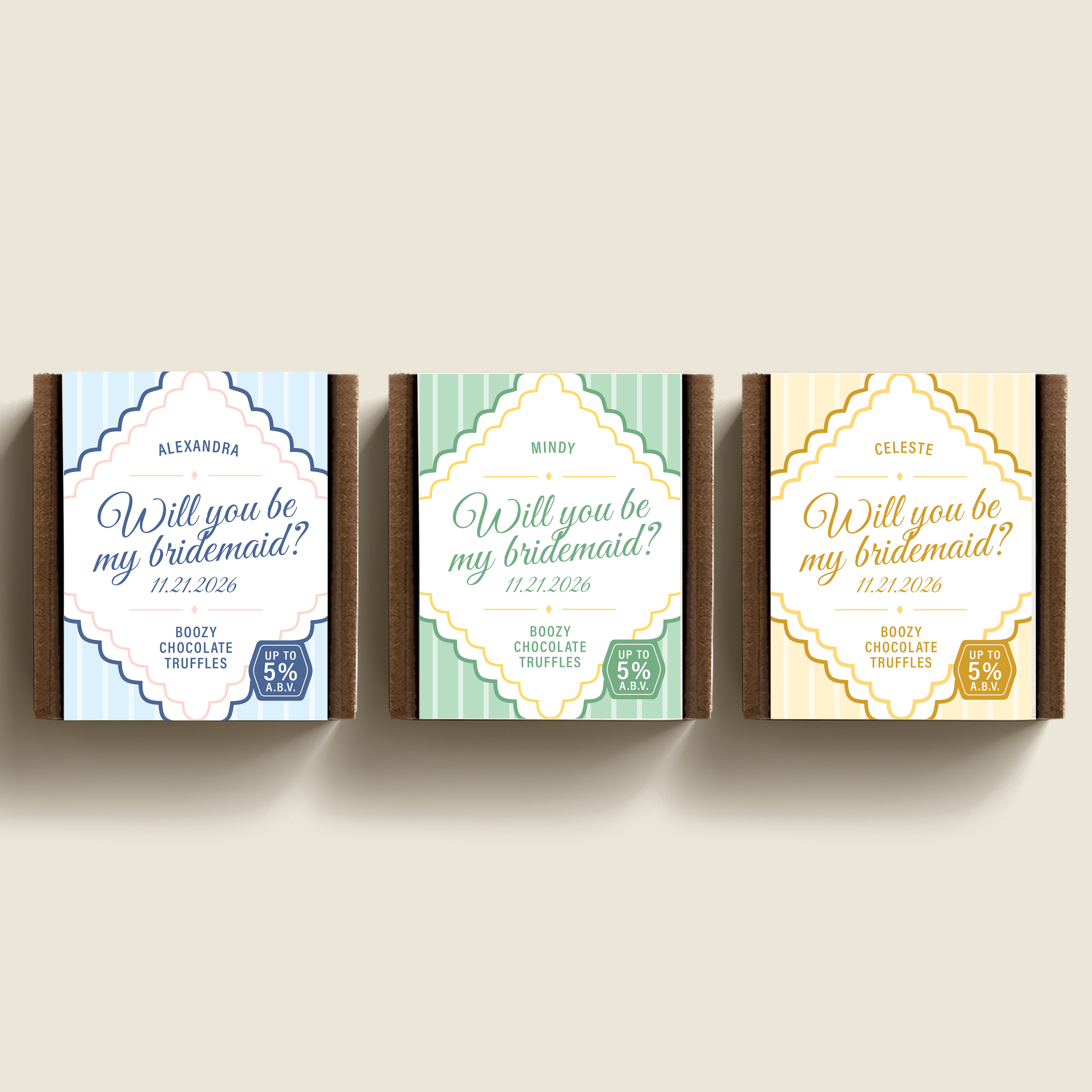 Customizable Wedding Party Proposal Boxes