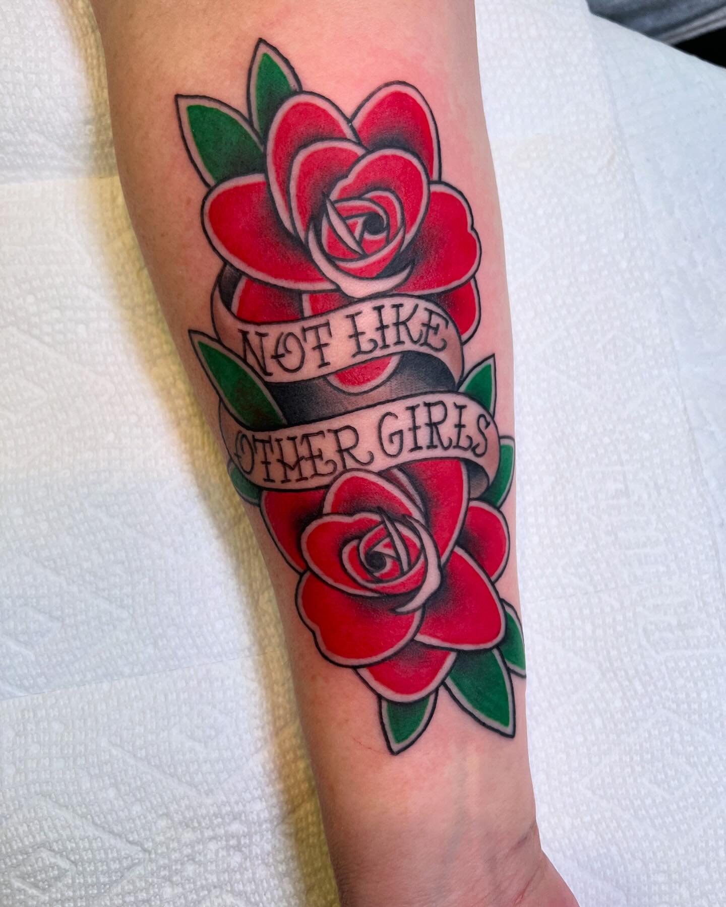Some matching scarlet begonias for these rad chicks! 
#tattoo #tattoos #ink #art #ladytattooers #begonias #flowers #matchingtattoos #greatfuldead #friends #badass