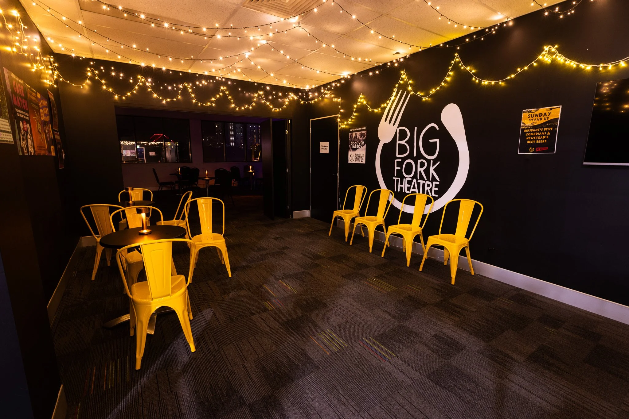The lobby at Big Fork Theatre