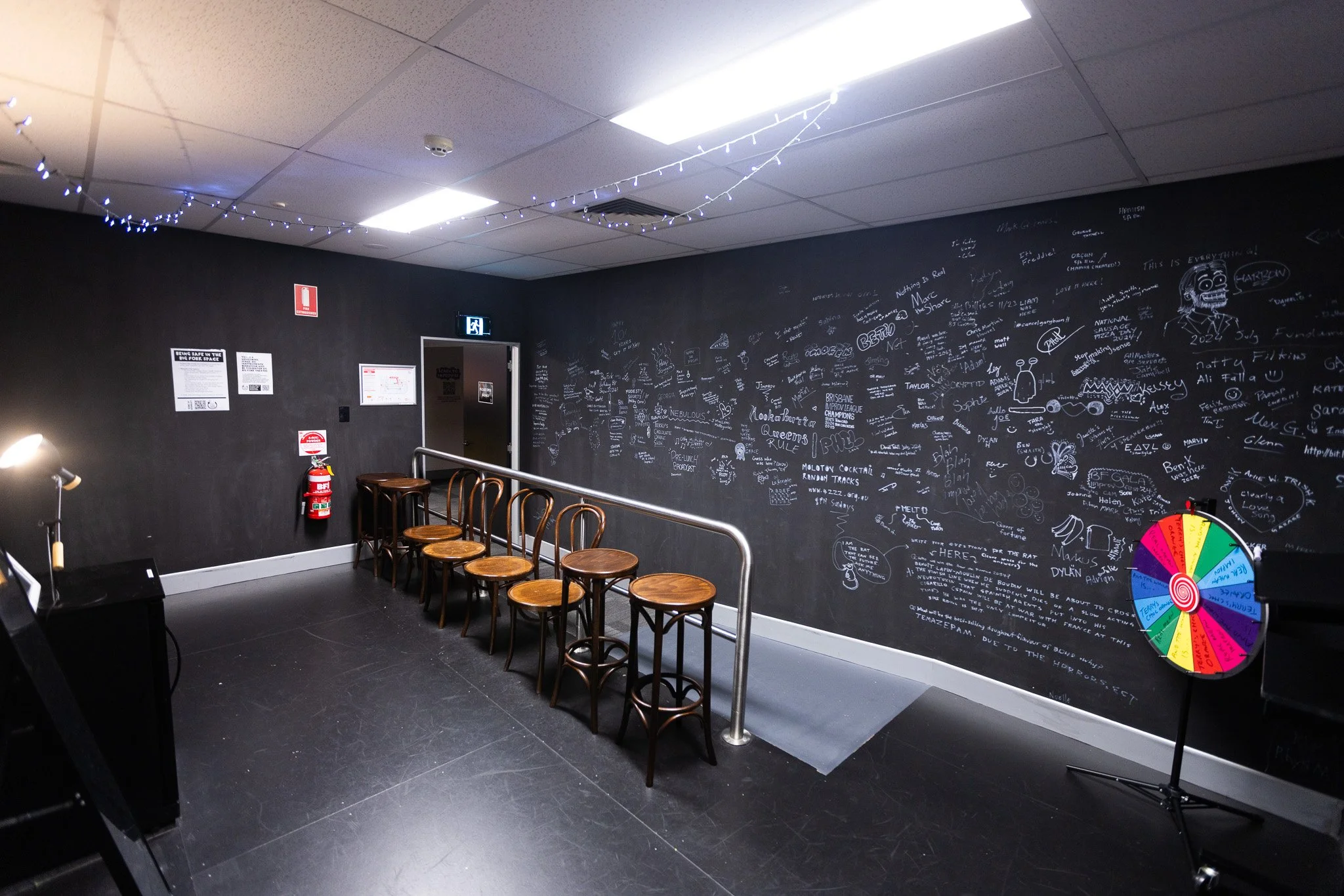 Backstage area at Big Fork Theatre