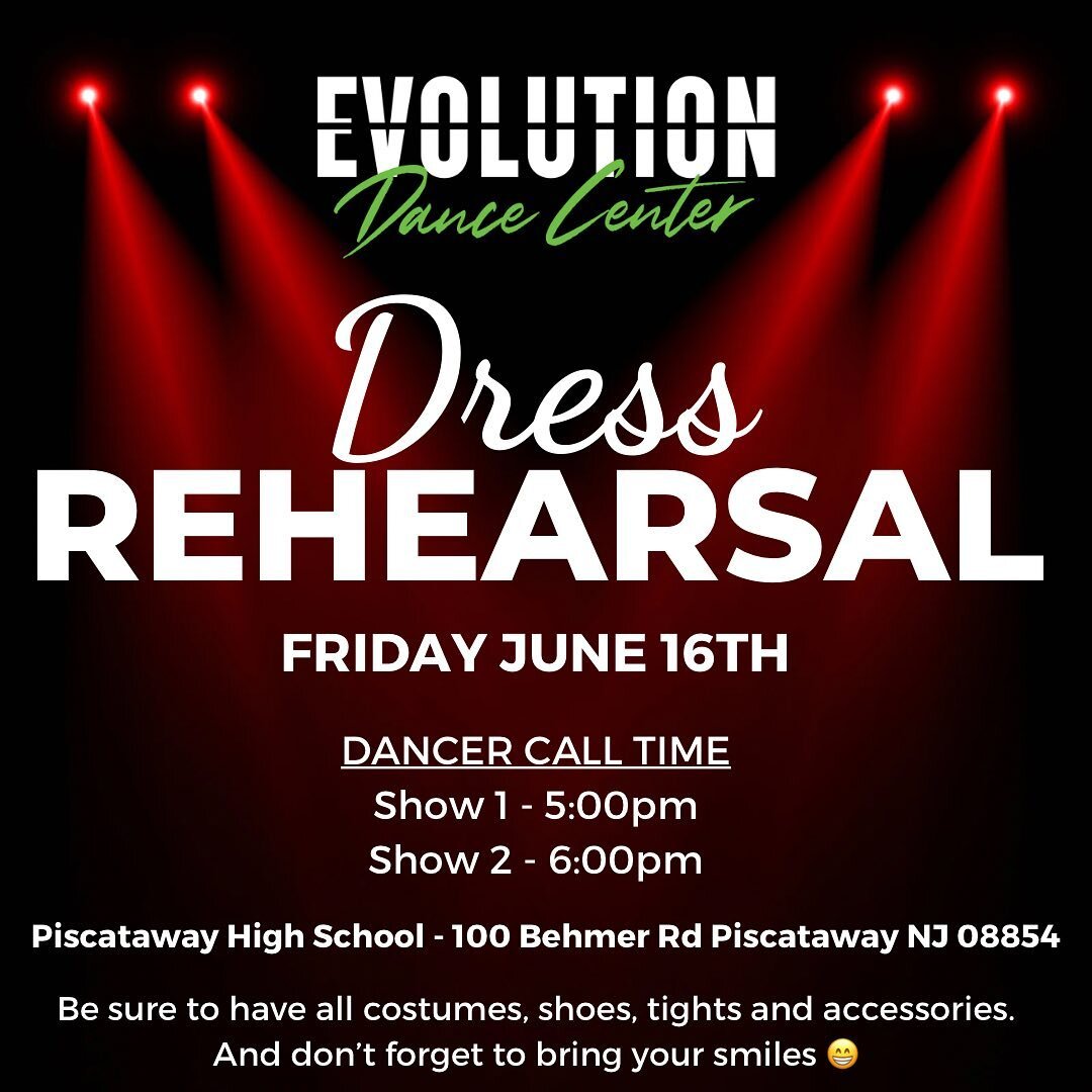 Showtime is only one sleep away! Tonight.. WE REHEARSE! Dress Rehearsal day is here and we are so excited to get into the theater and get ready for tomorrow&rsquo;s show! Parents &amp; Dancers, triple check those emails and make sure your&rsquo;e on 