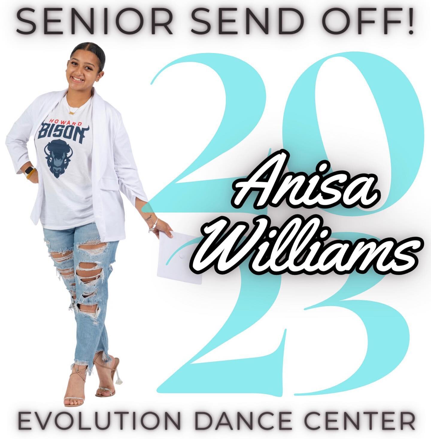 As our 7th Annual Showcase approaches, the bitter sweet moment has come for our SENIOR SEND OFF to this beautiful young lady, Miss Anisa Williams! Anisa, you are the heart and soul of EDC 🥹. One of our true OG&rsquo;s, that started her dance career 