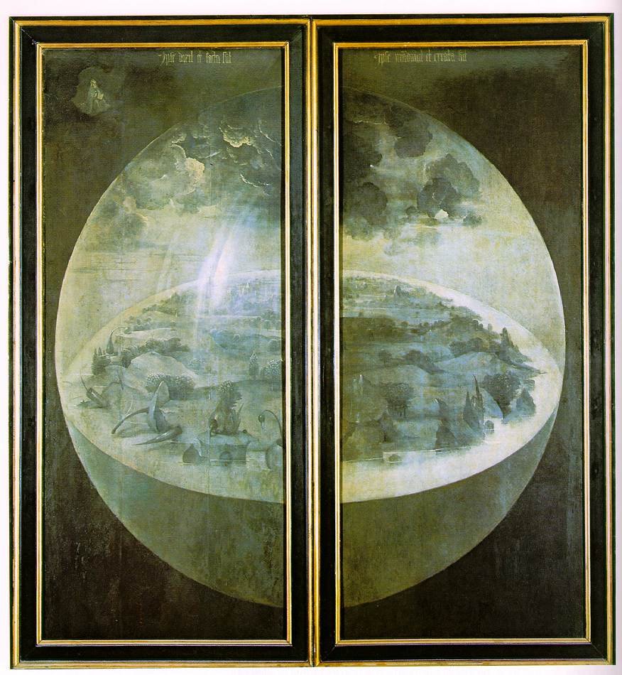 Hieronymus Bosch, The exterior panels of ‘The Garden of Earthly Delights’ - a representation of the world during creation, oil on oak panels, Museo del Prado, Madrid