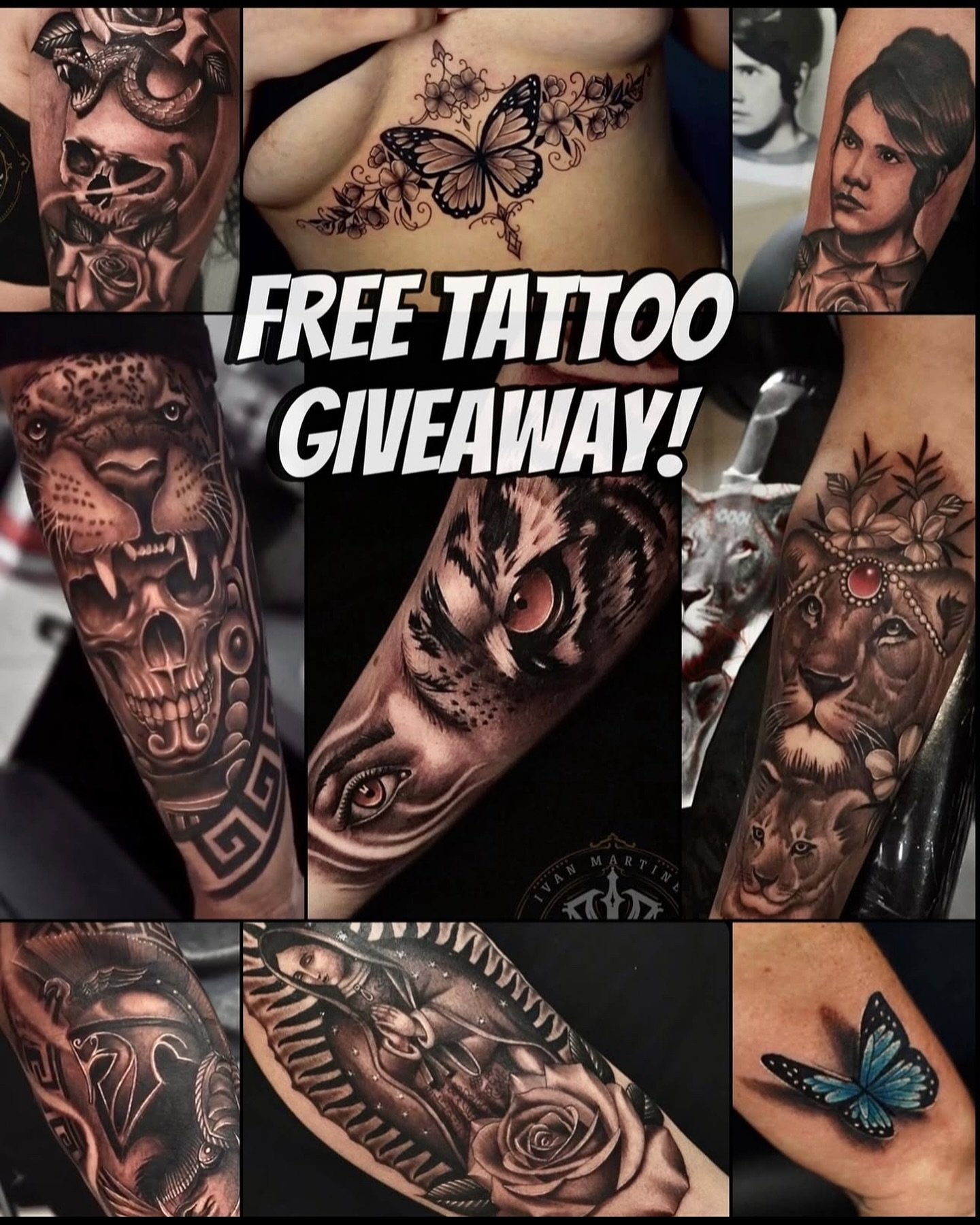 FREE TATTOO GIVEAWAY‼️
All you have to do is this:
📍1. SHARE this POST on YOUR STORY and Tagg @ivan_Martinez_Tattoo831
📍2.Must be Following My Page.
📍3. Tagg People in the comments (THE MORE YOU TAGG THE MORE ENTRIES YOU RECEIVE)❗️
📍4.SCREENSHOT 