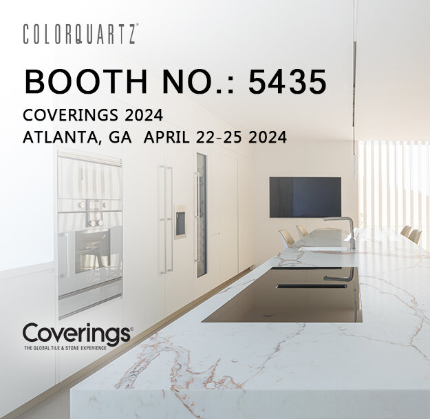 Colorquartz is thrilled to announce our participation at Coverings 2024!  Join us from April 22-25 at the Georgia World Congress Center in Atlanta. 
Be sure to swing by our booth, #5435, where we'll be unveiling our stunning new colors for 2024! Don'