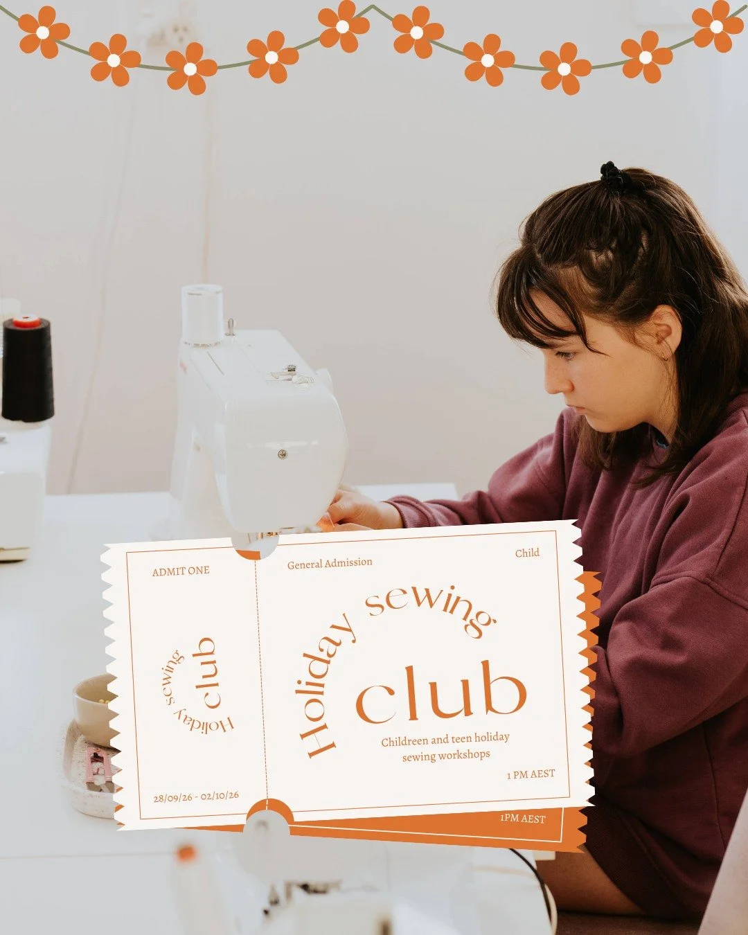 Holiday Sewing Club is back this September school holiday! Young creatives (8-17yrs) can join us in the studio for some crafting fun, sewing to their heart's content whilst making new friends! 🎨🪩🪡

🗓️ Running between Monday 28 September and Frida