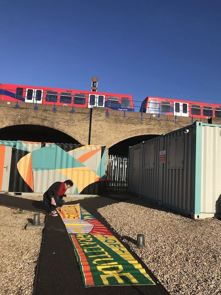 Final banner next to the Yurt community centre