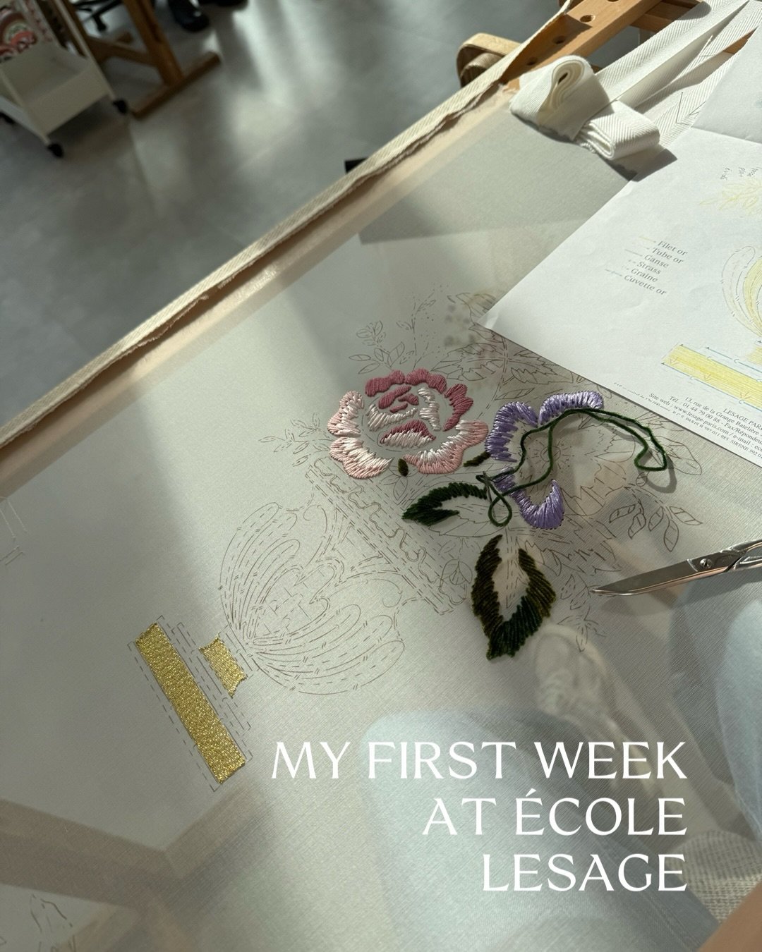 My first week at &Eacute;cole Lesage in Paris 🪡✨

For years now, I&rsquo;ve dreamed of properly learning the techniques of Haute Couture embroidery &mdash; not just experimenting, but truly understanding the craft at its highest level.

During COVID