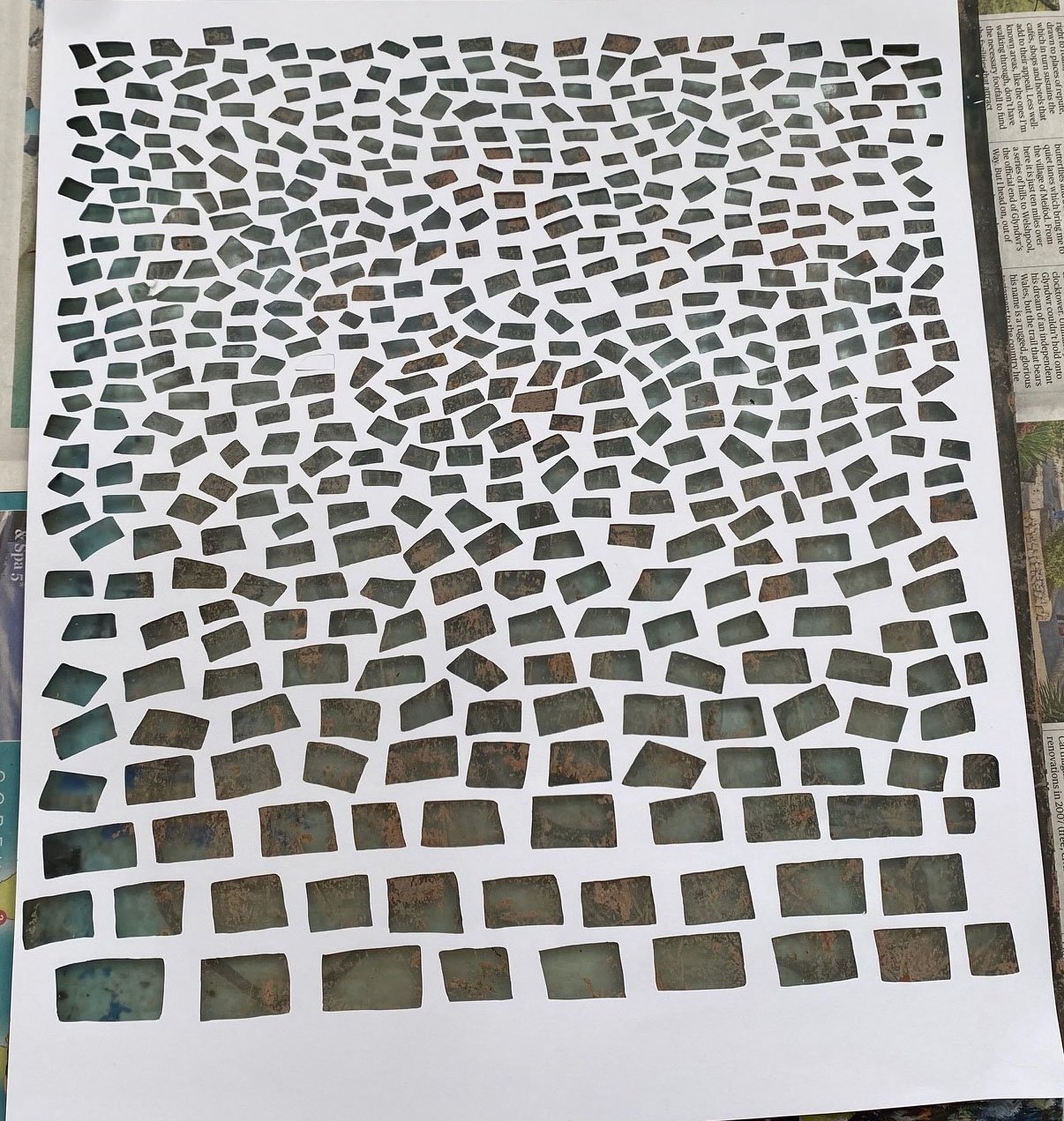 Stencil for printing paper for Fen Fall I