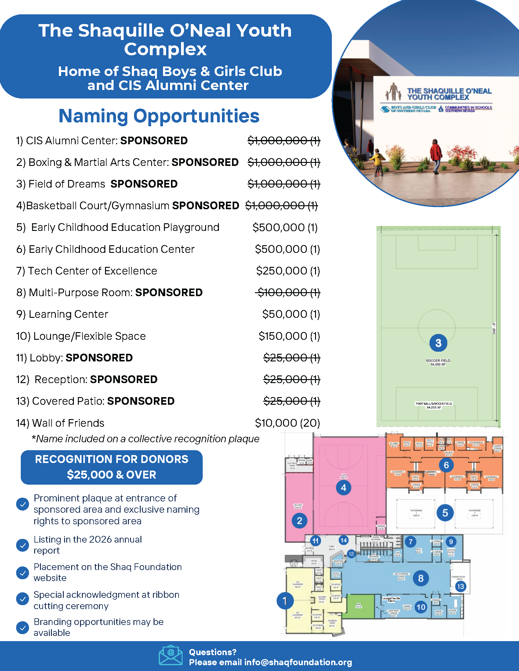 Naming opportunities available at Shaquille O'Neal Youth Complex