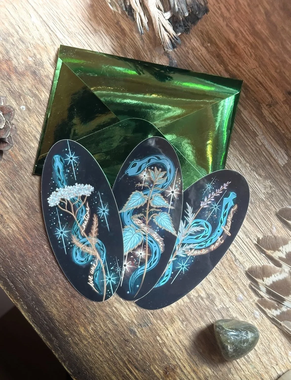 Serpent & Plant Allie Messages - 3 x Sticker Pack