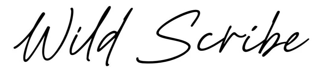 Text reading 'Wild Scribe' in black cursive font on a white background.