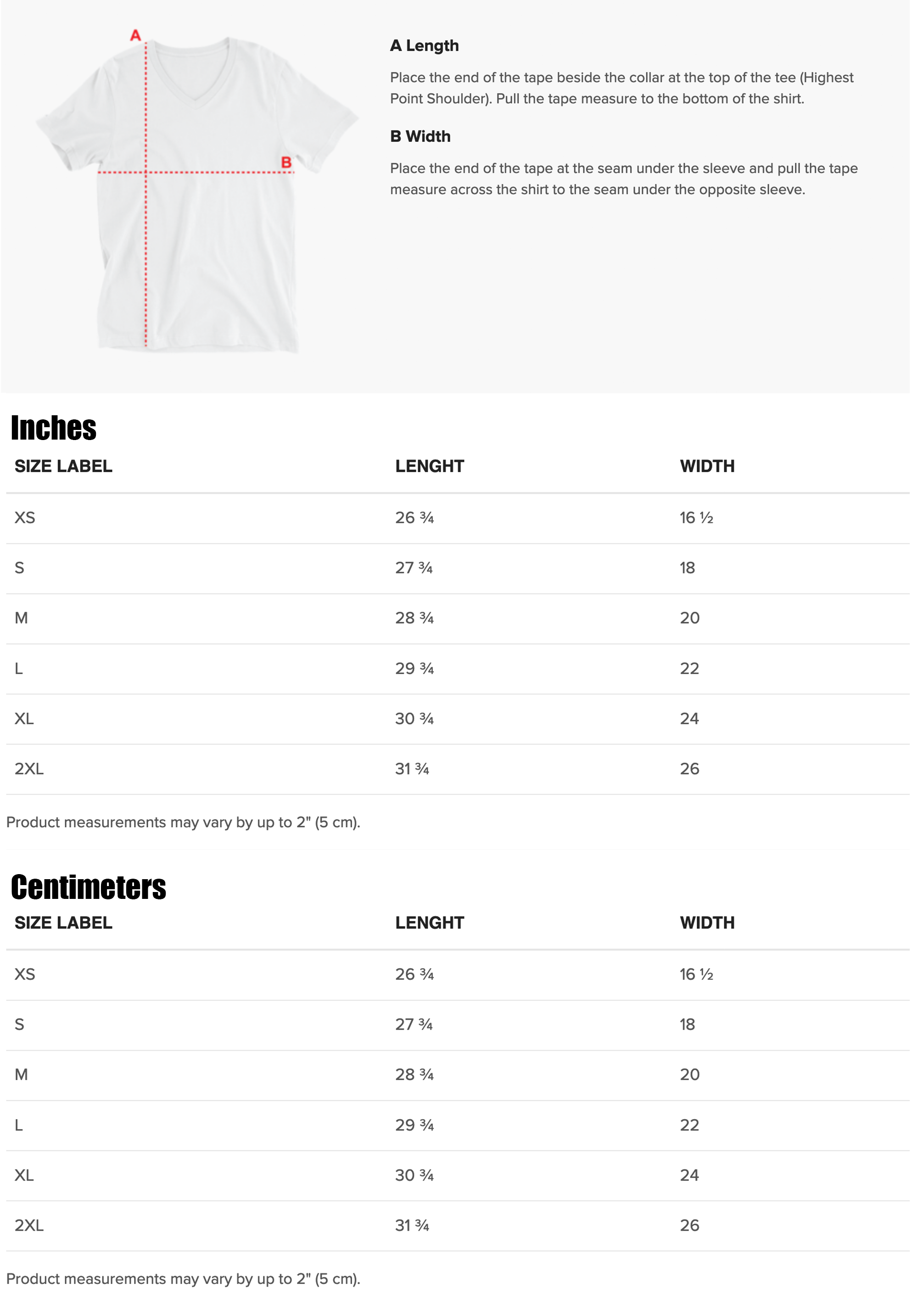 Sizing Guide — The Meeks Duo