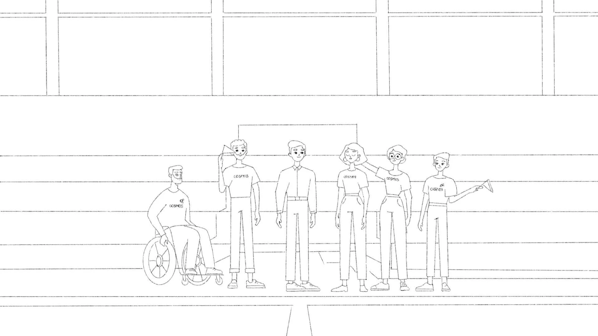 Croquis d'un storyboard pour une vidéo de marque