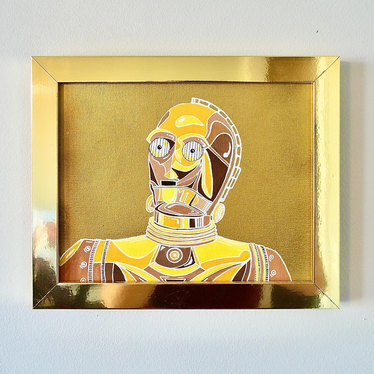 FOR SALE 💫 &ldquo;C-3PO&rdquo;

8 x 10, Acrylic on Canvas
Piece comes framed 
$150

Comment, DM me , or purchase straight though my website  www.lesliewade.com 💓💓
 
Fun fact! C-3PO is one of the only characters to appear in every single one of the