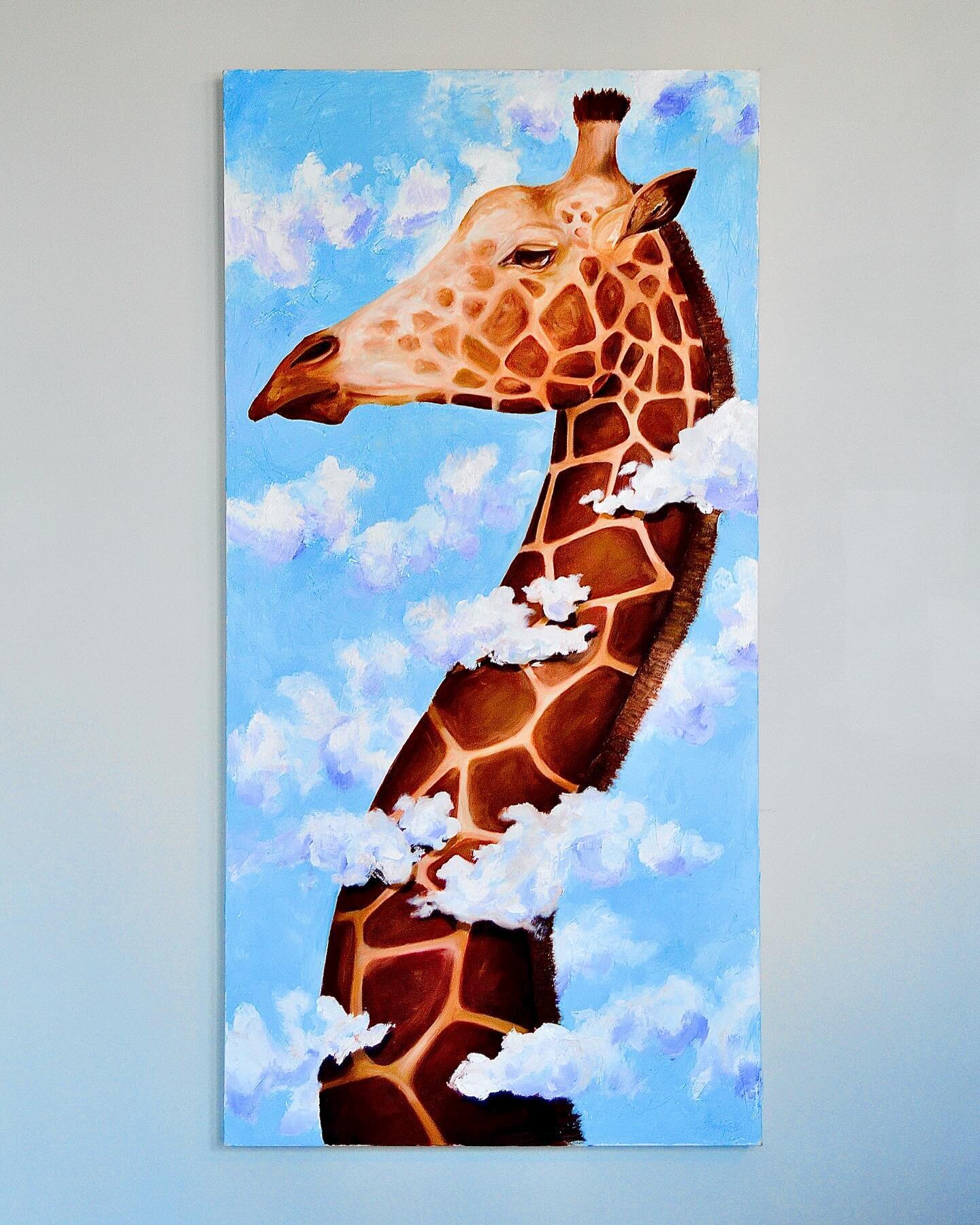 &ldquo;UP&rdquo; 🦒☁️ (FOR SALE)

24 x 48
Oil on Canvas 
$1500

This playful painting would love a new home! Its large format makes it perfect to fill up a wall and be the centerpiece of a space. It&rsquo;s painted on a deep profile gallery wrapped c