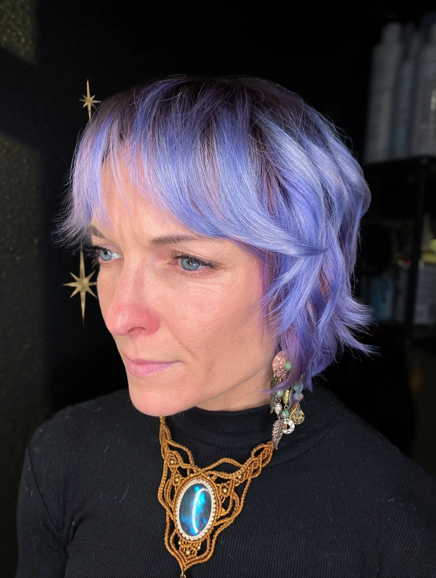 Checklist:
- &ldquo;feels different&rdquo;/fun!/&ldquo;darker&rdquo; for fall 
- Icy cool tones only
- Nothing that will make blonding impossible in the future 
- dimensional and rooted 

Result? This periwinkle dream ☁️