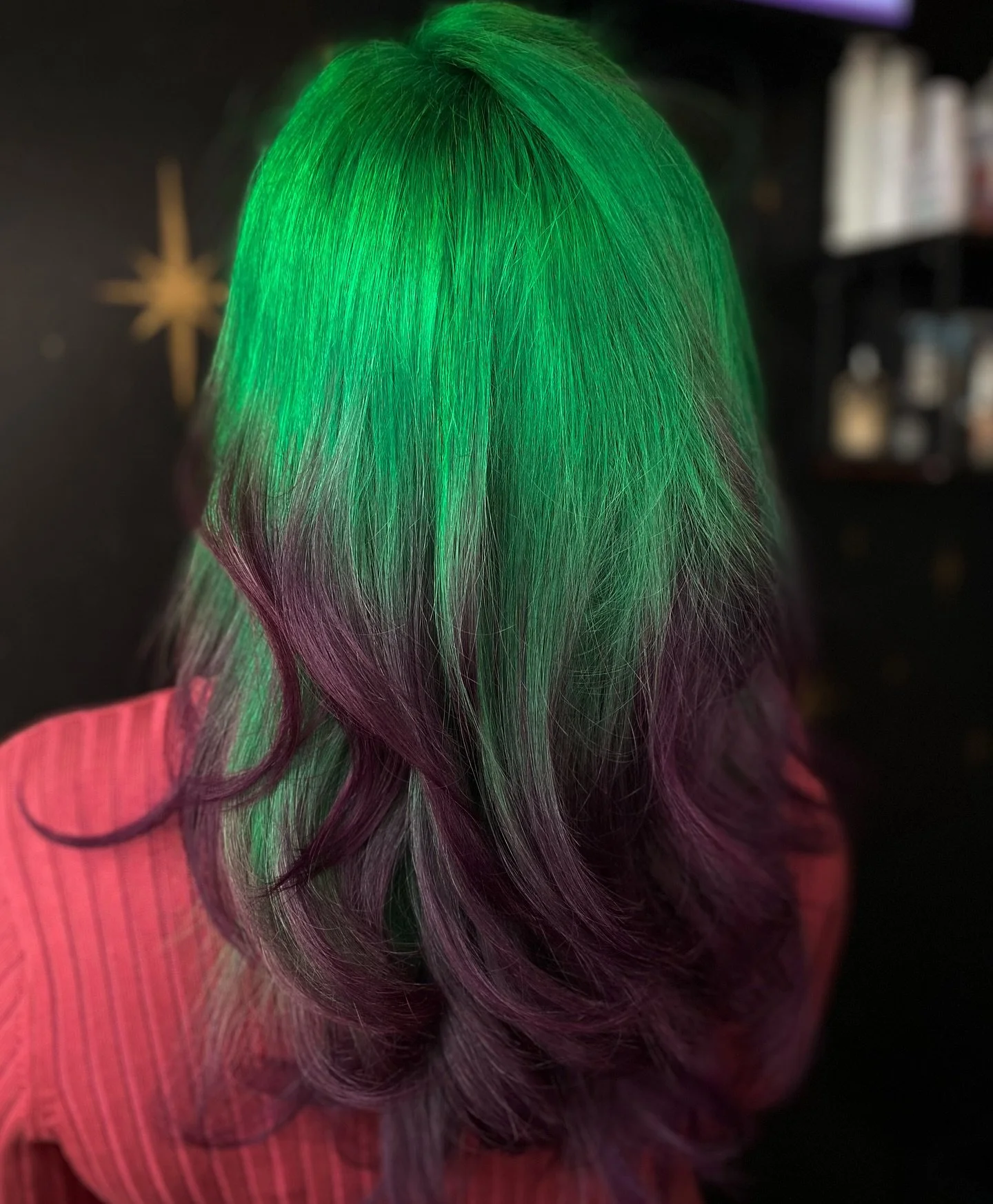 Unexpected color combinations have been really big for me lately! Fully my client&rsquo;s idea to do a grassy medium green with a warmer purple. I absolutely love it.