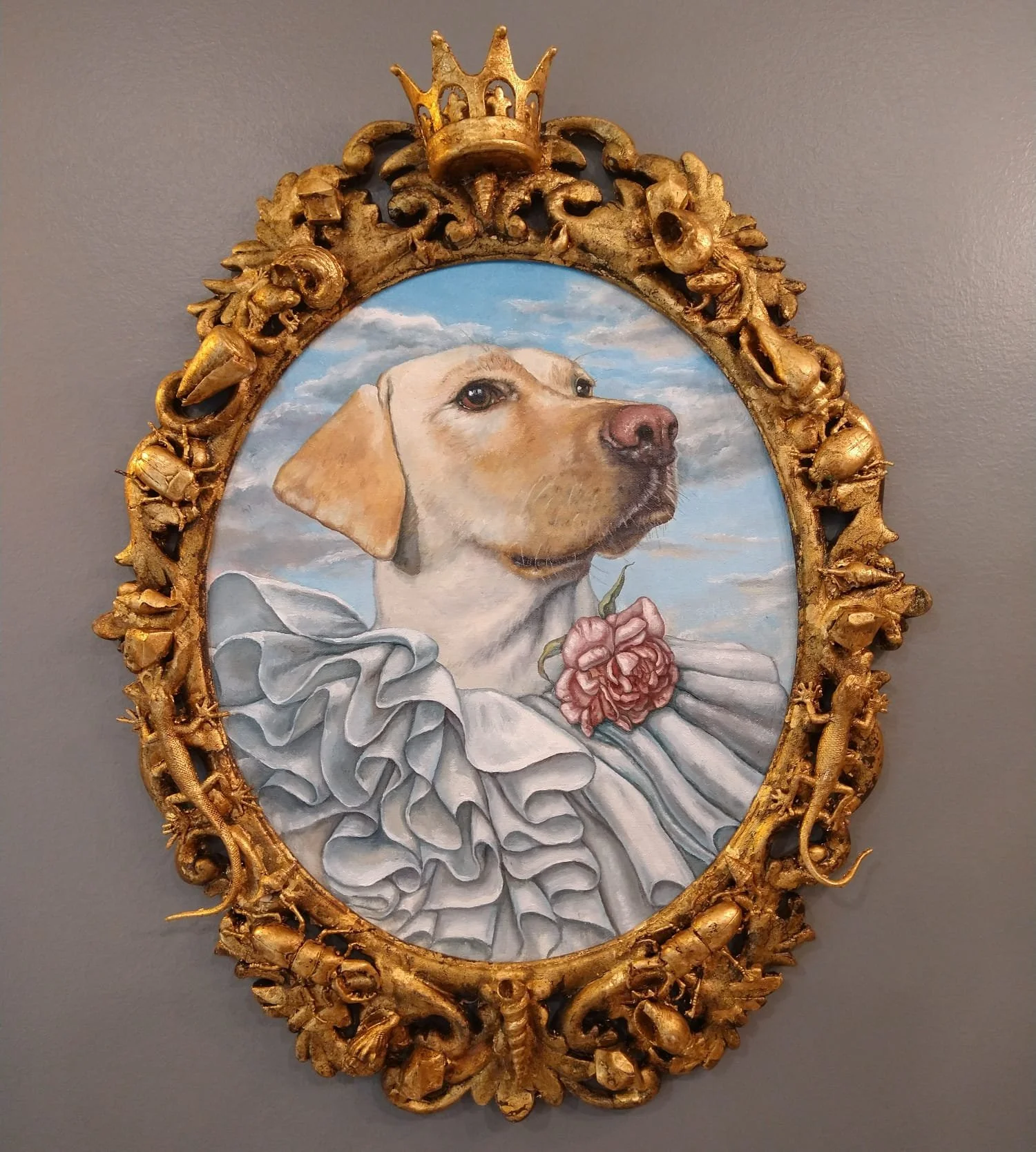 Portrait of Lady Spencer Buckley, oil on canvas with custom made frame.