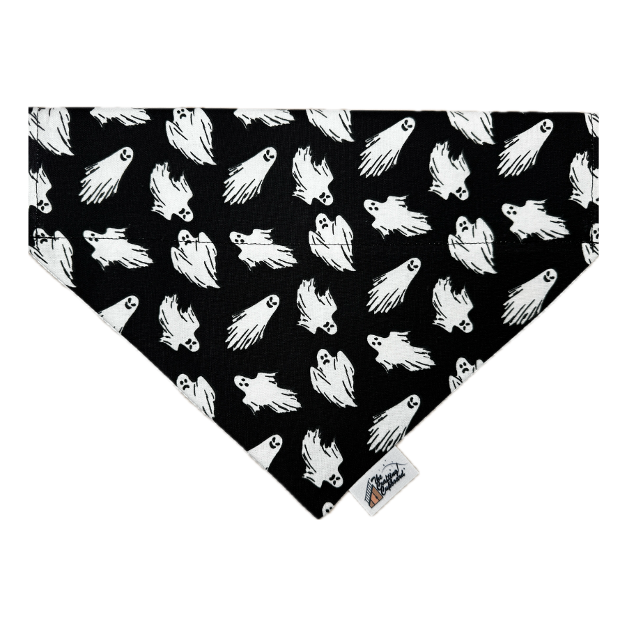 Ghosts on Black Pet Collar Bandana