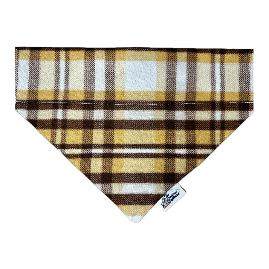 Brown and Yellow Plaid Pet Collar Bandana