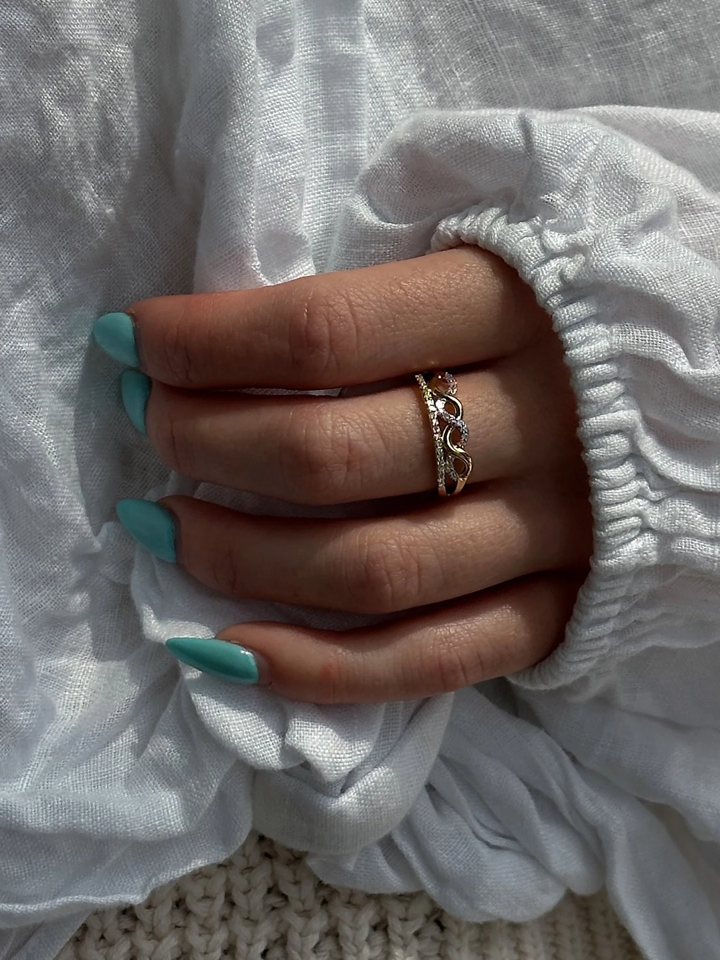 A reminder that some things are forever &mdash; and worth wearing daily. 🤍⁠
⁠
Shop the Infinity Ring &mdash; link in bio.⁠
.⁠
.⁠
#DeNocheJewels #JewelryDesigner #EverydayJewelry #MinimalJewelry #JewelryLover #MixedMetals #LatinaOwned #SmallBusiness 