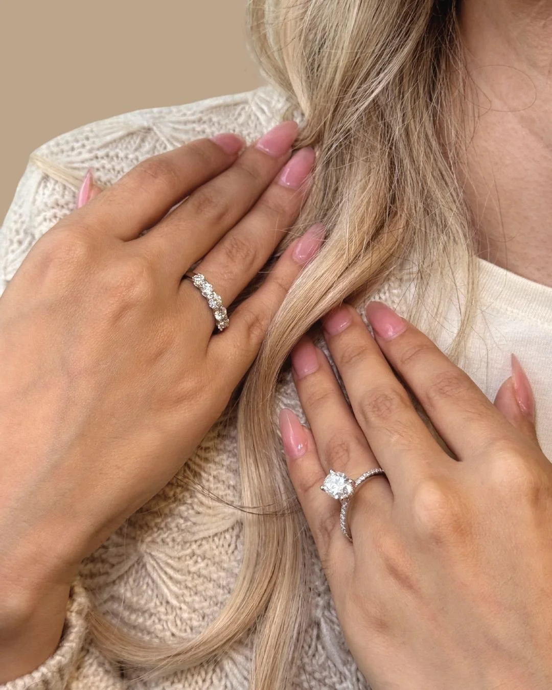 Two rings. One forever story. 💎
Explore our engagement rings and bands that are designed to be paired seamlessly 

link in bio ✨
.
.
.
#engagement💍 #fiance #weddingseason #diamondrings