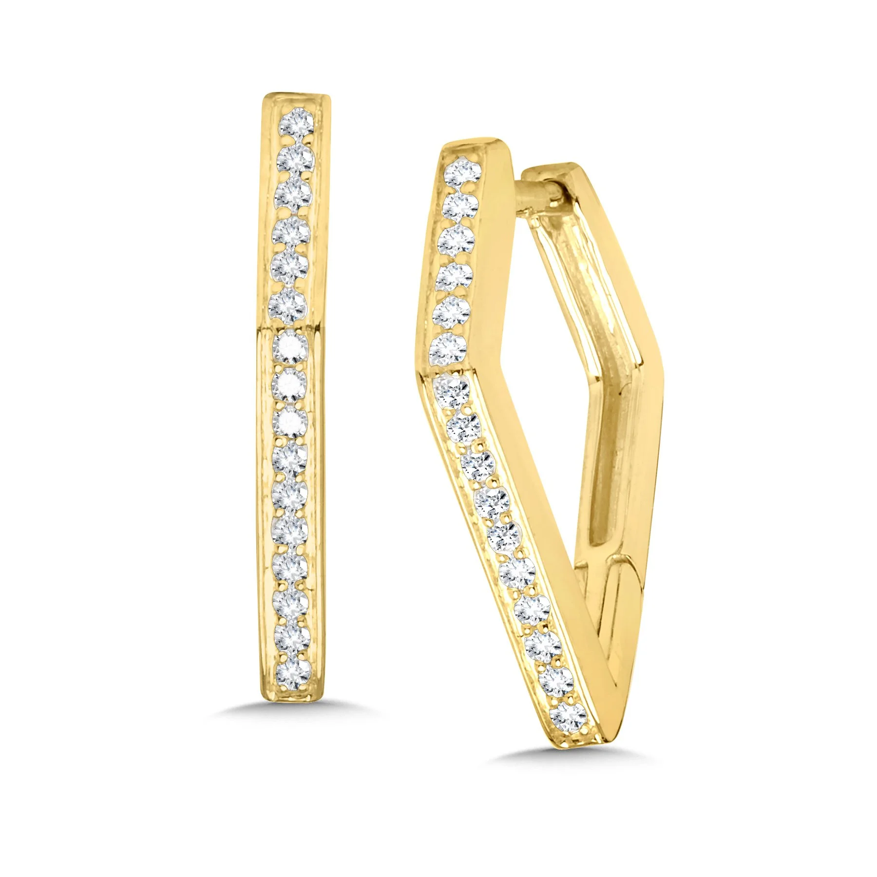 Diamond Shape Hoop Earring