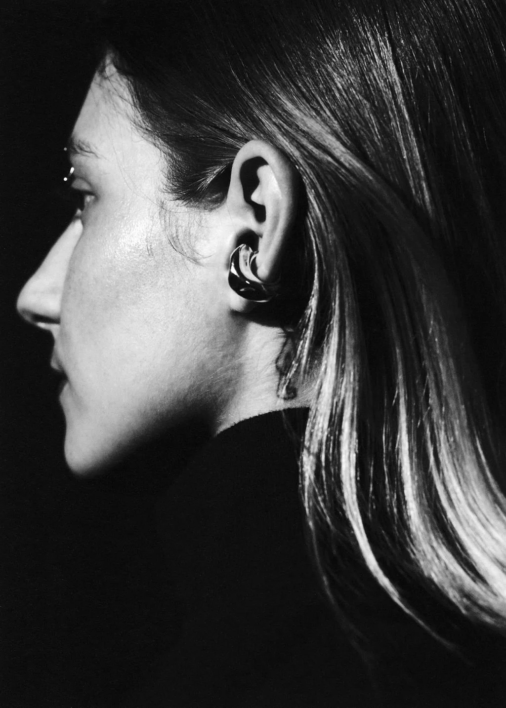  What is in your hand, Hunter wearing ‘Du Métal’ Ear Cuff, 2026, photography by Tessa  Belle Dillman 