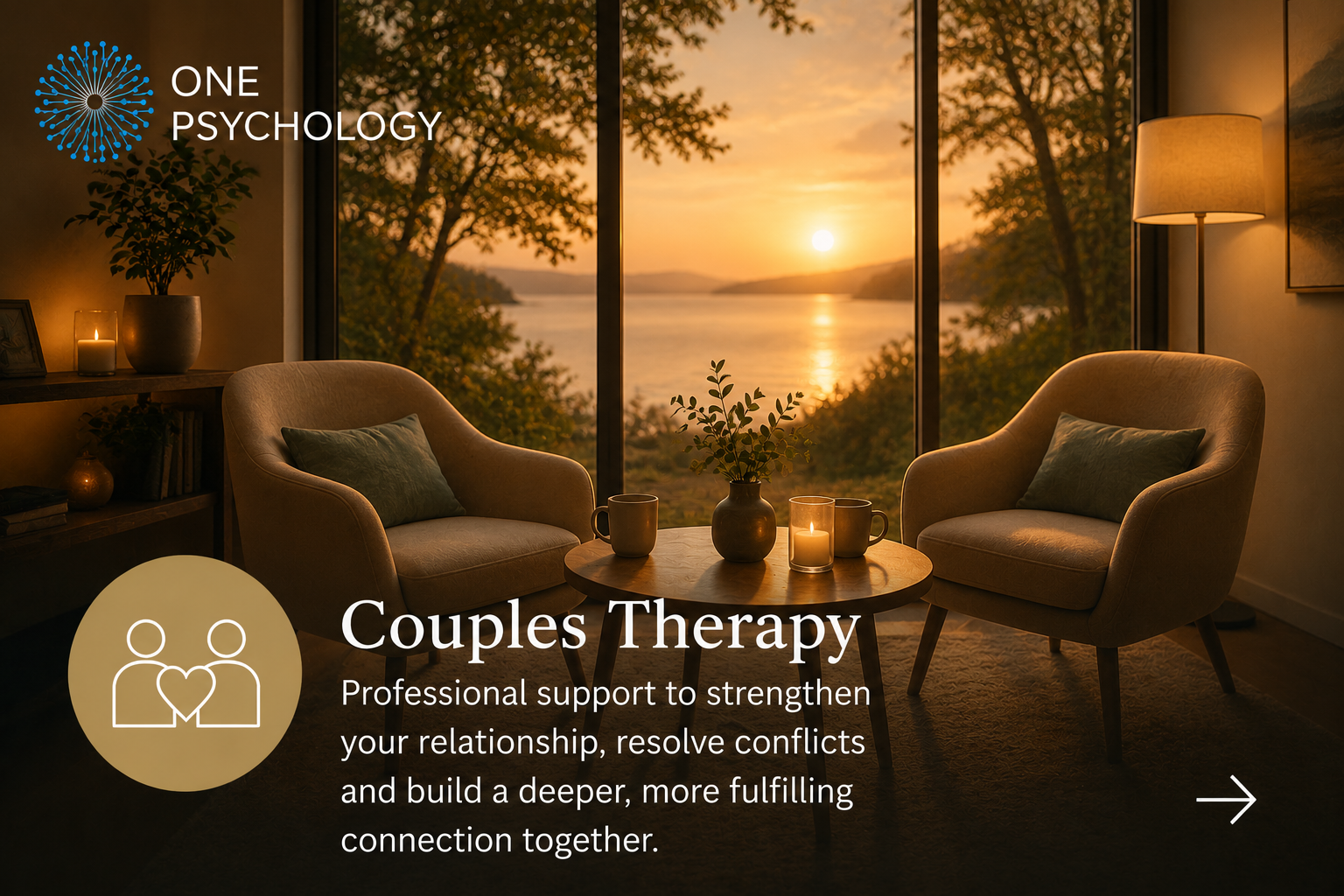 Online couples therapy helping partners improve communication, trust and connection.