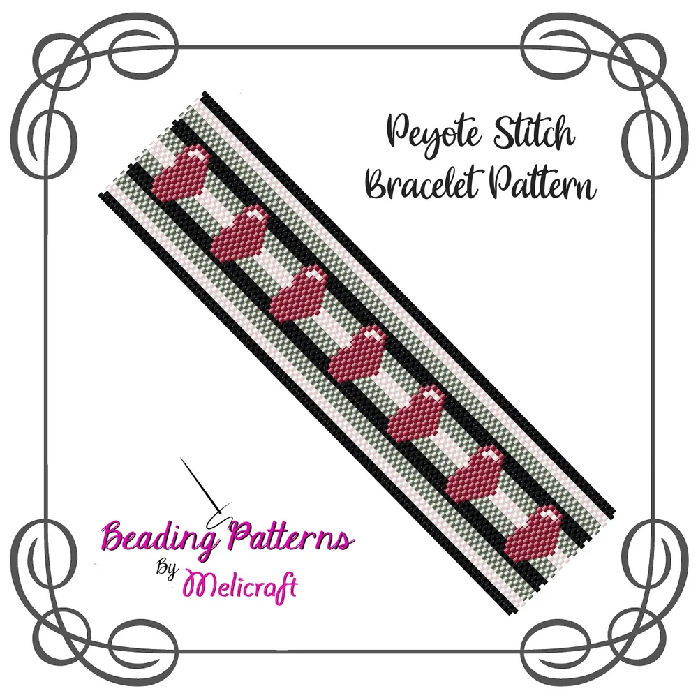 Glam Stripes Peyote Bracelet Pattern Odd Count Peyote Stitch Chart  Using Miyuki Delicas! — Melicraft