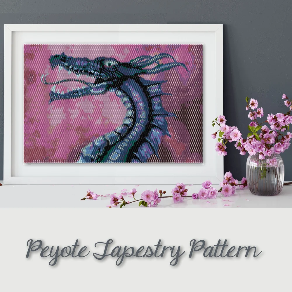 Peyote Stitch Tapestry Pattern EVEN COUNT PEYOTE Amethyst Dragon  Instant Download! — Melicraft