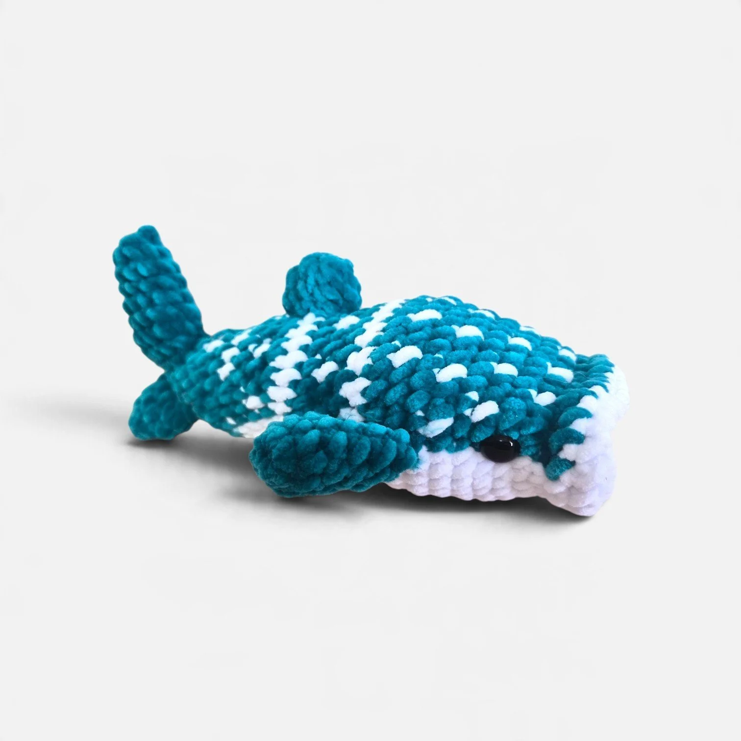 Handmade Crochet Whale Shark Plush – Chenille Wool Squishy Toy
