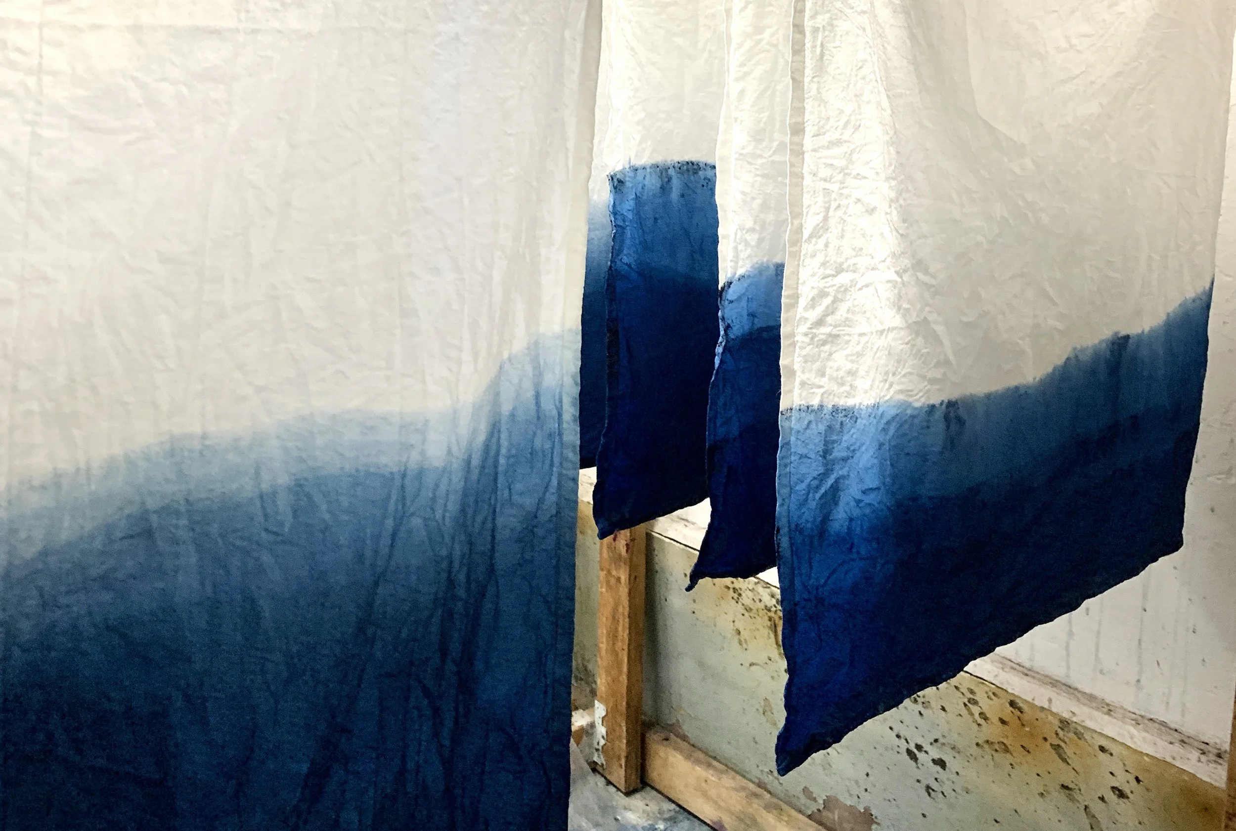 Dyeing with Indigo: Creating an Ocean Landscape for Block Printing