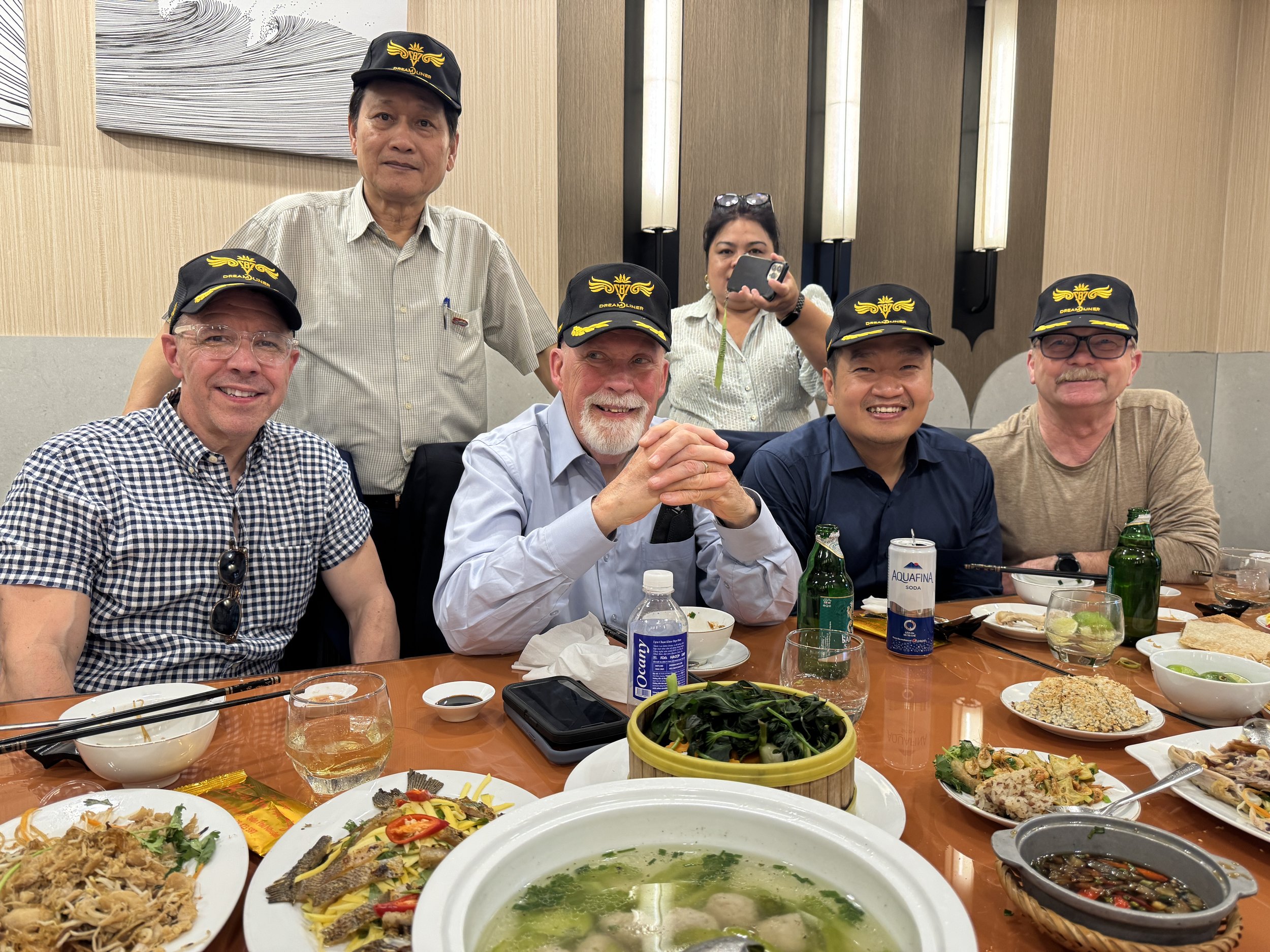 Me, (former) CEO of VIETNAM AIRLINES Dr Nguyen Sy Hung, 427.5 mission F-4E veteran Wade Hubbard, Dr Loc Tran and B-52G + Linebacker II gunner Dr Kim Morey (no idea who the photobomber is)