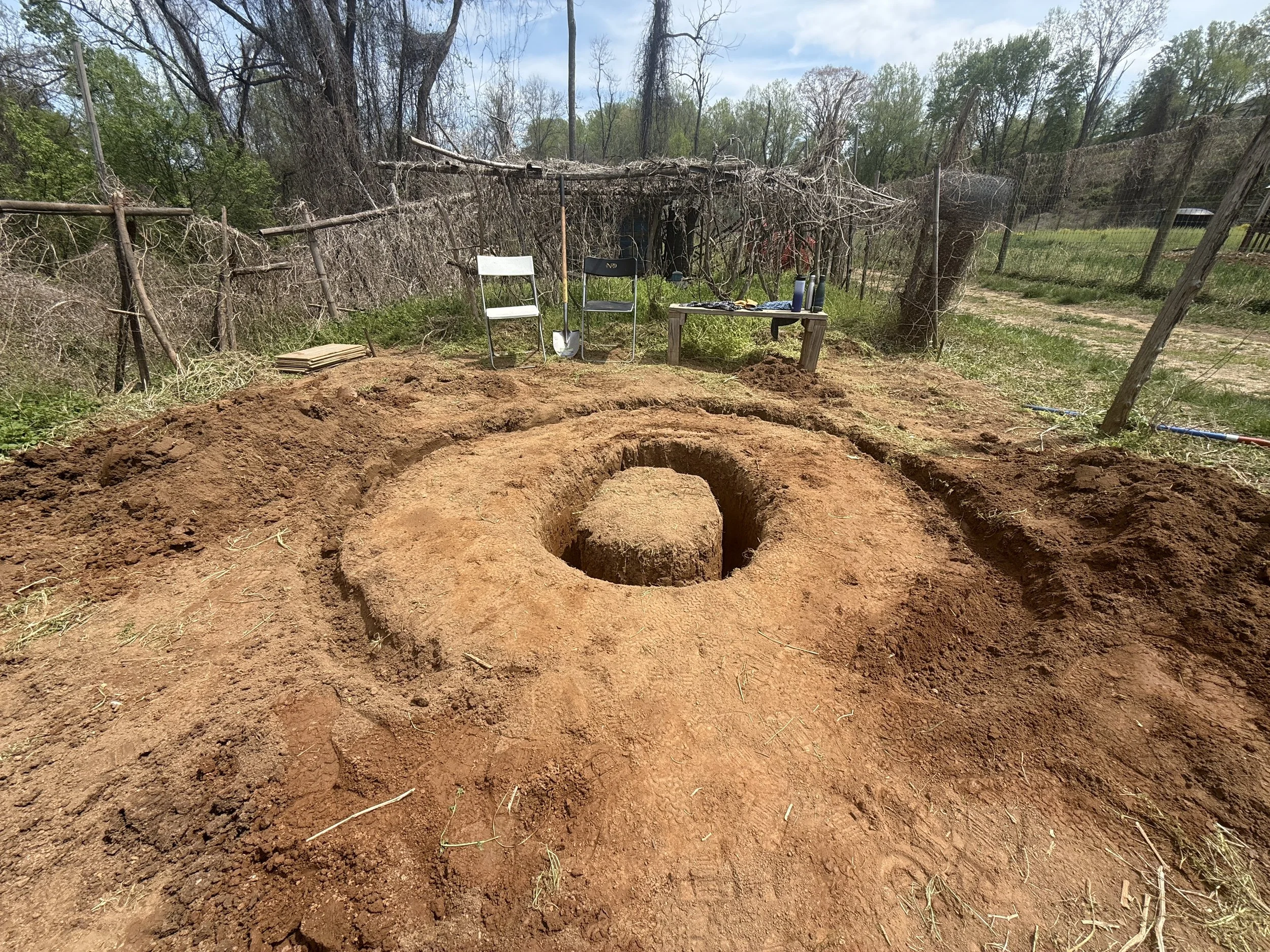 Biochar Drawing, in progress, New Roots Farm, Charlottesville VA, 2026
The shape of the drawing was chosen by the farmers.
