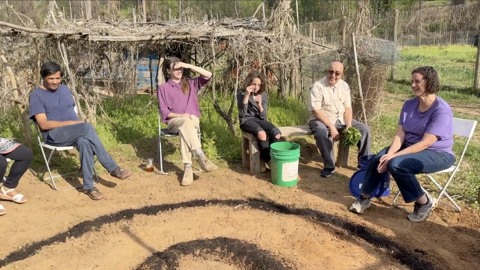 Gathering around the drawing, New Roots Farm, Charlottesville VA, 2026