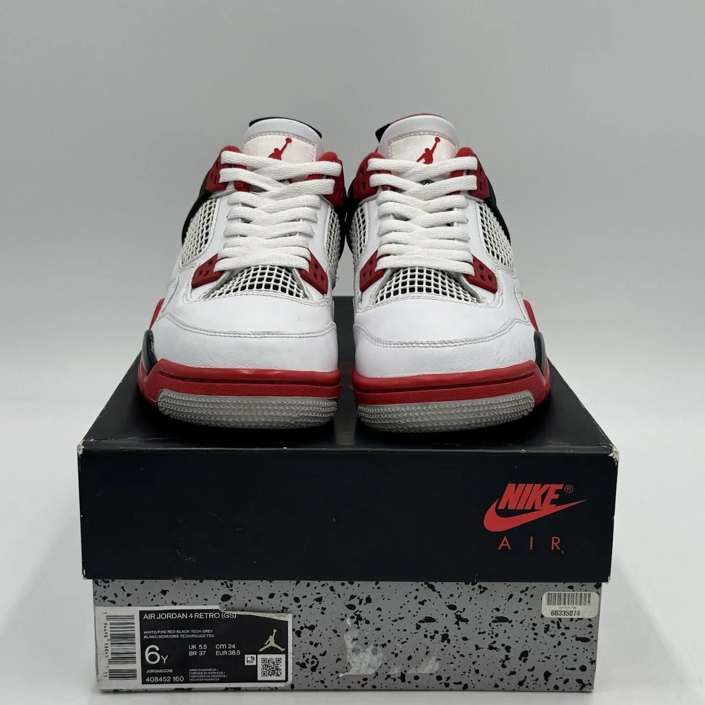 Nike Air Jordan 4 Retro OG GS Fire Red 2020 408452 160 Size 5.5Y Nike Air Jordan 4 Retro OG GS Fire Red 2020 408452 160 Size 6Y main image 2